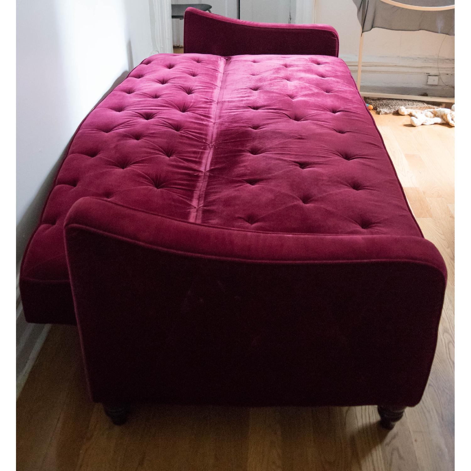 Novogratz Vintage Tufted Sleeper Sofa in Burgundy - image-5