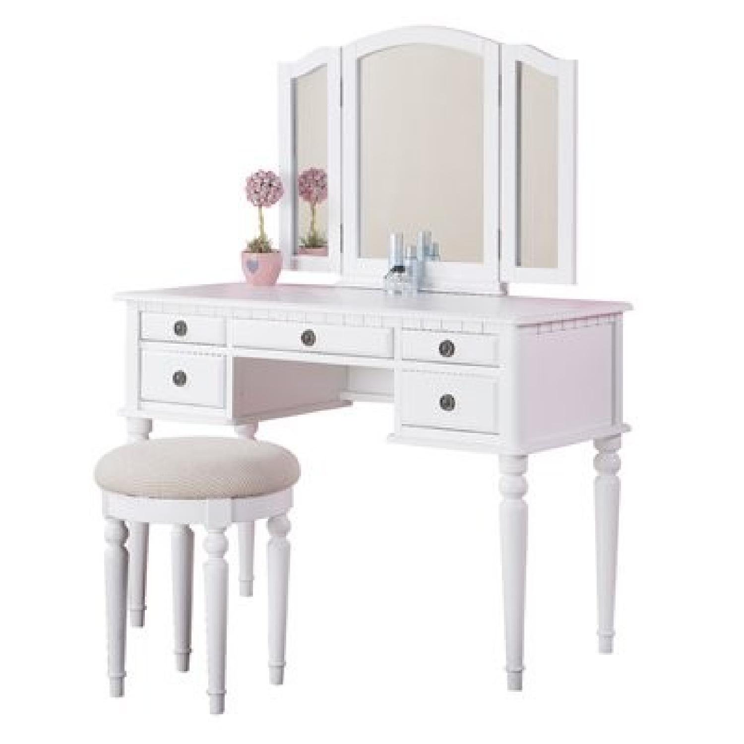 Poundex Vanity Table w/ Chair - image-2