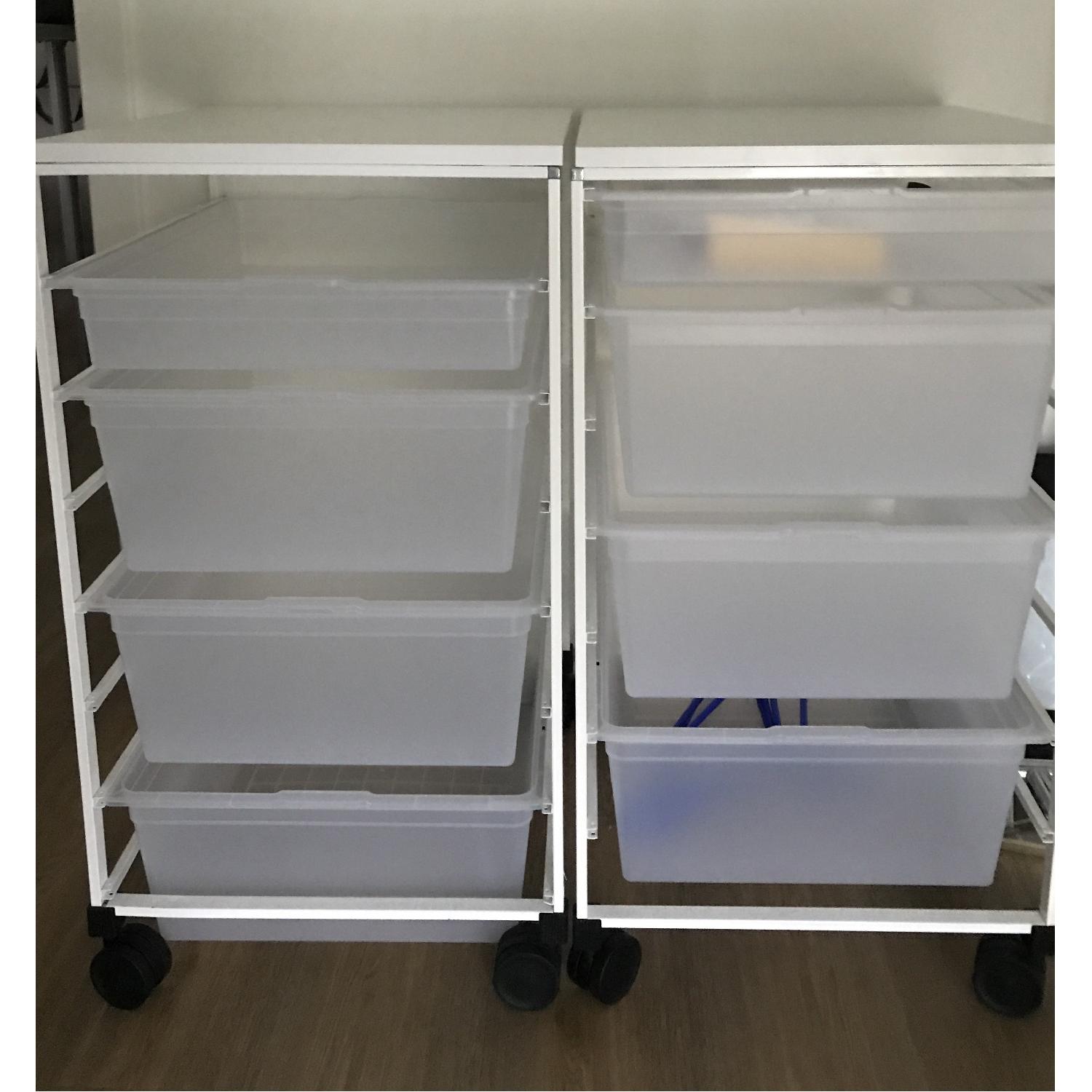 White Cabinet-Sized Elfa Plastic Closet Drawers - image-1