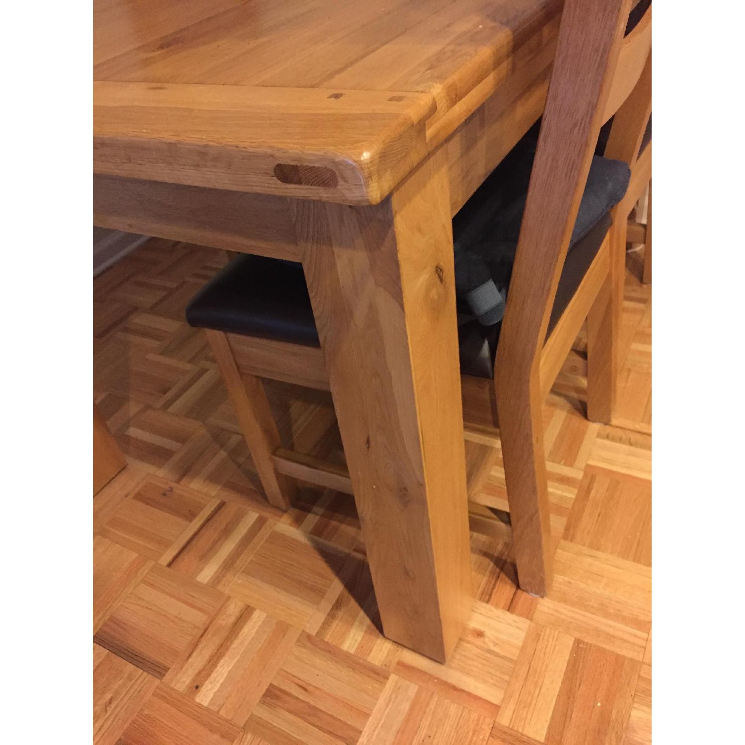 Solid Wood Dining Table w/ 4 Chairs - AptDeco