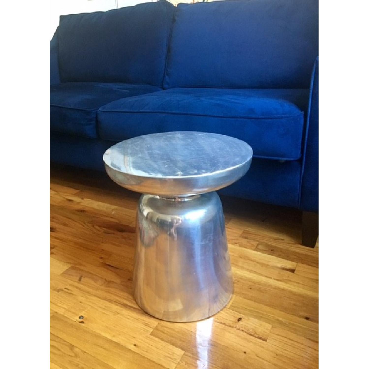 West Elm Silver Metallic Martini Side Table - image-1