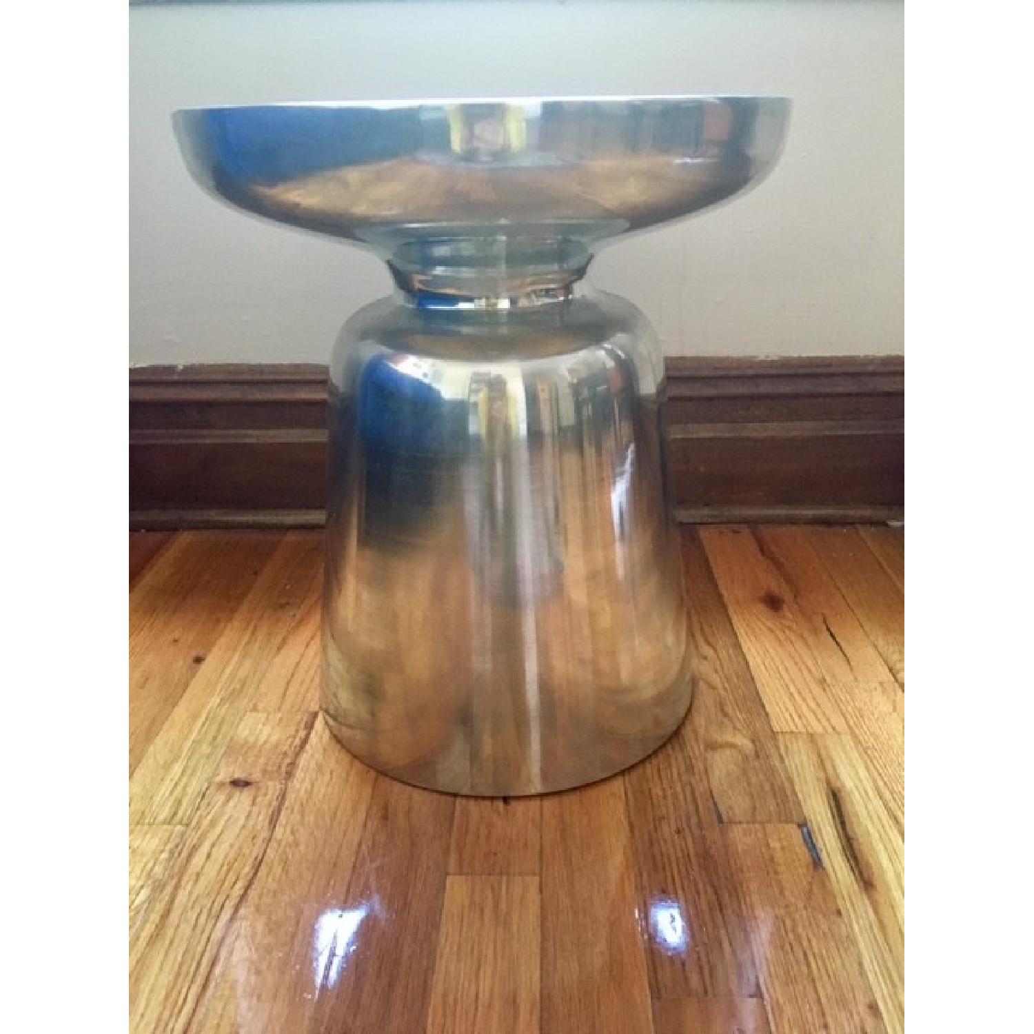 West Elm Silver Metallic Martini Side Table - image-2
