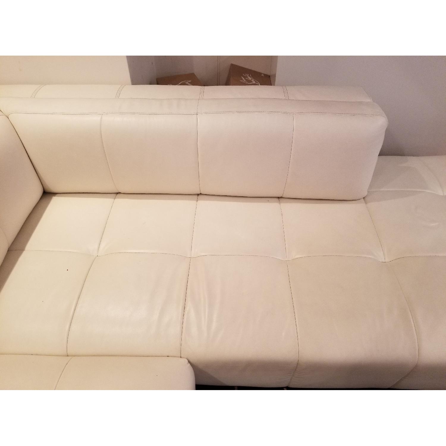 Off White Leather Sectionals Sofa AptDeco