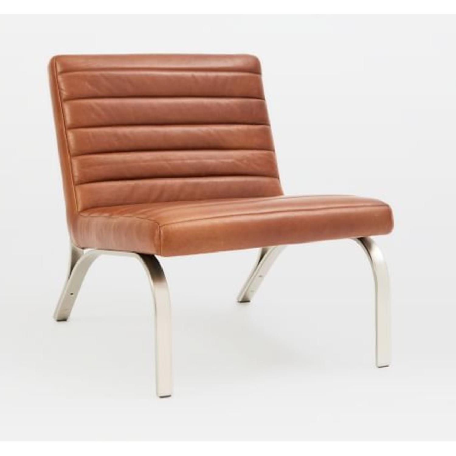 West Elm Emil Leather Slipper Chair - image-1