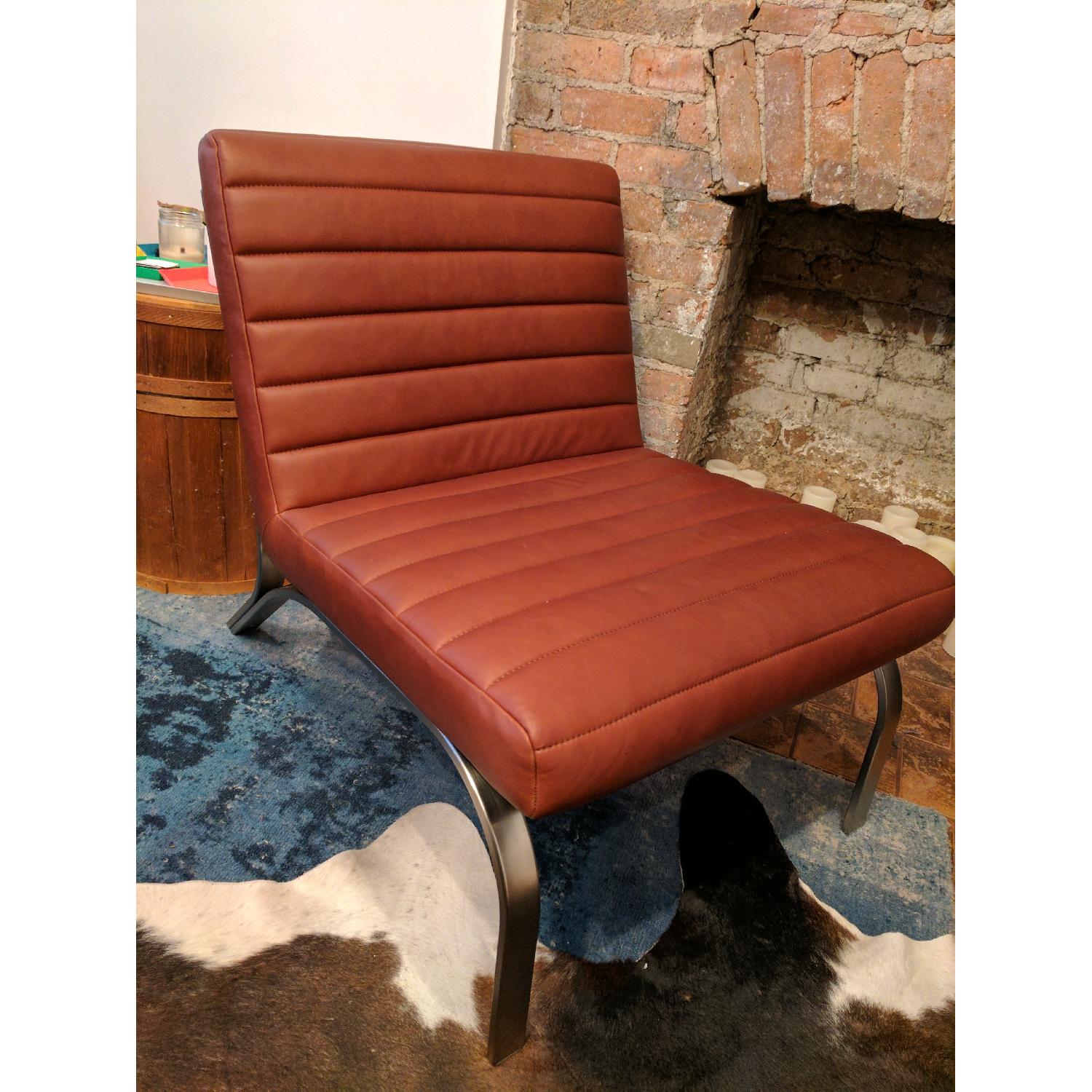 West Elm Emil Leather Slipper Chair - image-2
