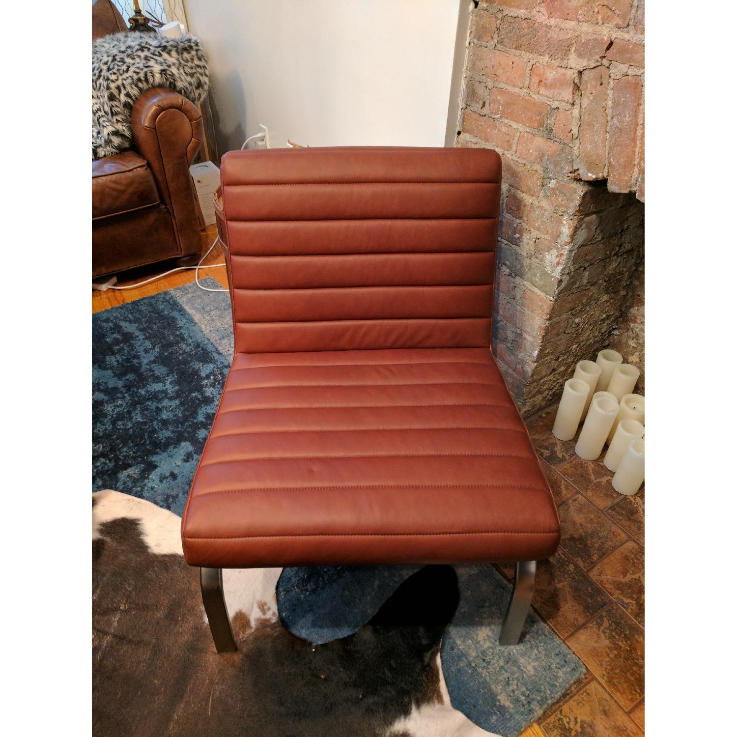 West Elm Emil Leather Slipper Chair - image-3