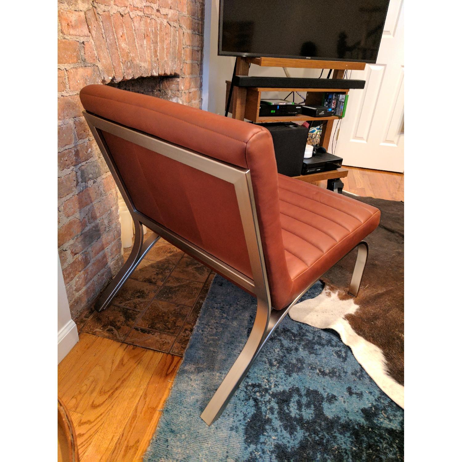 West Elm Emil Leather Slipper Chair - image-4