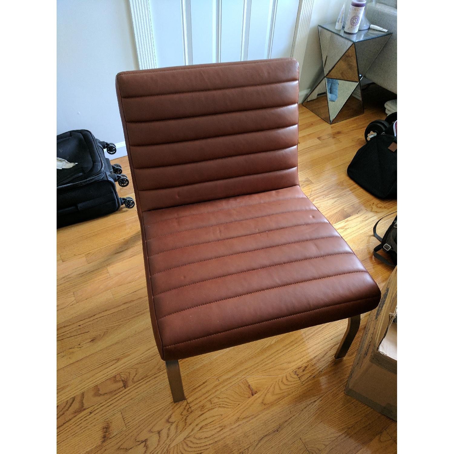 West Elm Emil Leather Slipper Chair - image-6