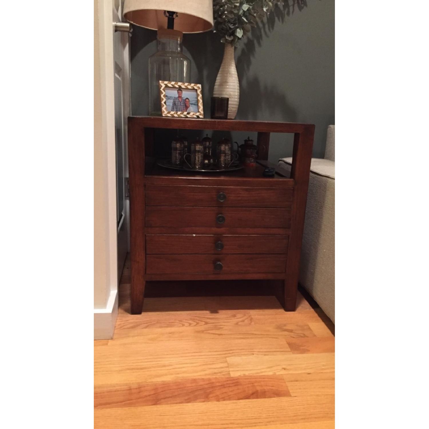 4-Drawer Dark Wood Side Tables - image-1