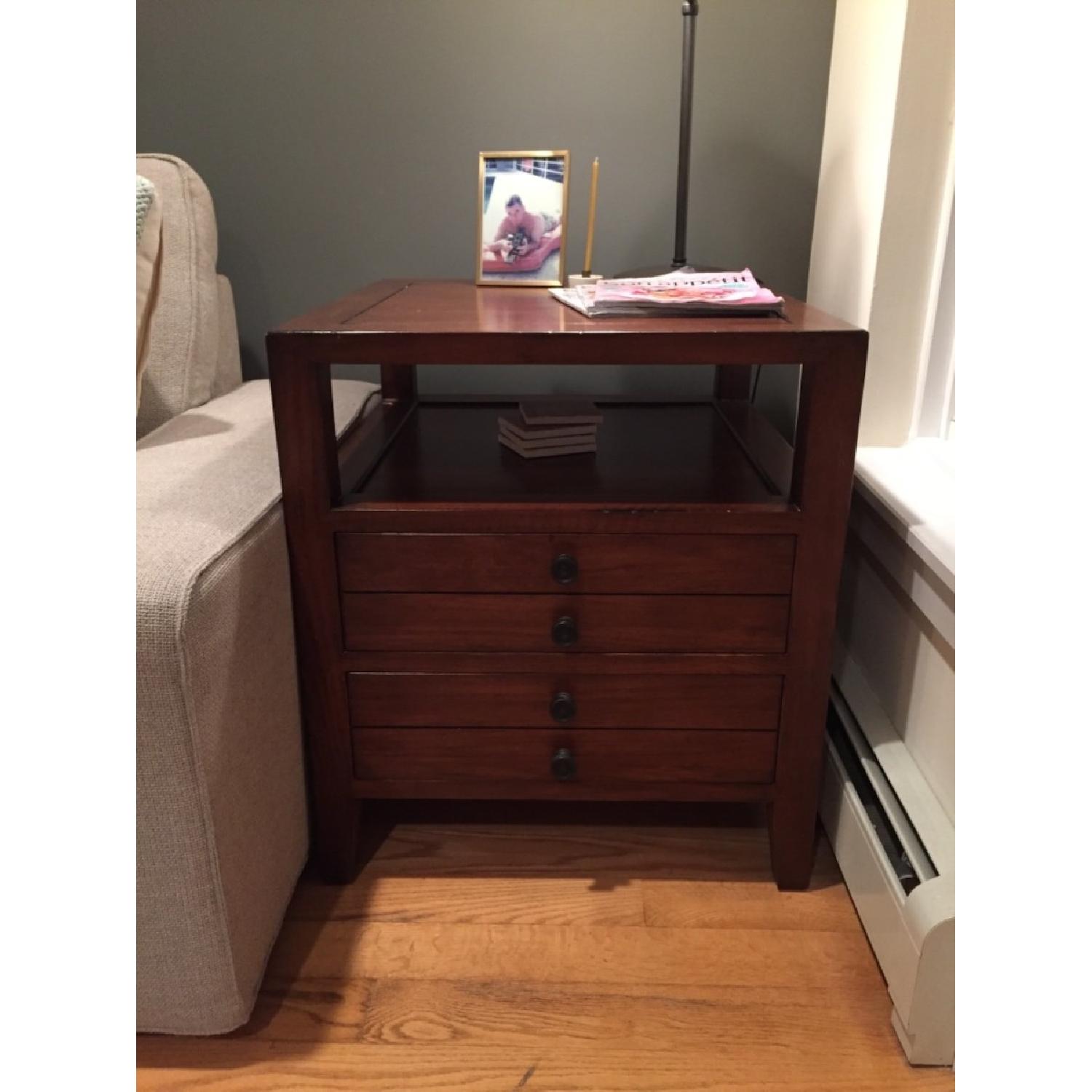 4Drawer Dark Wood Side Tables AptDeco