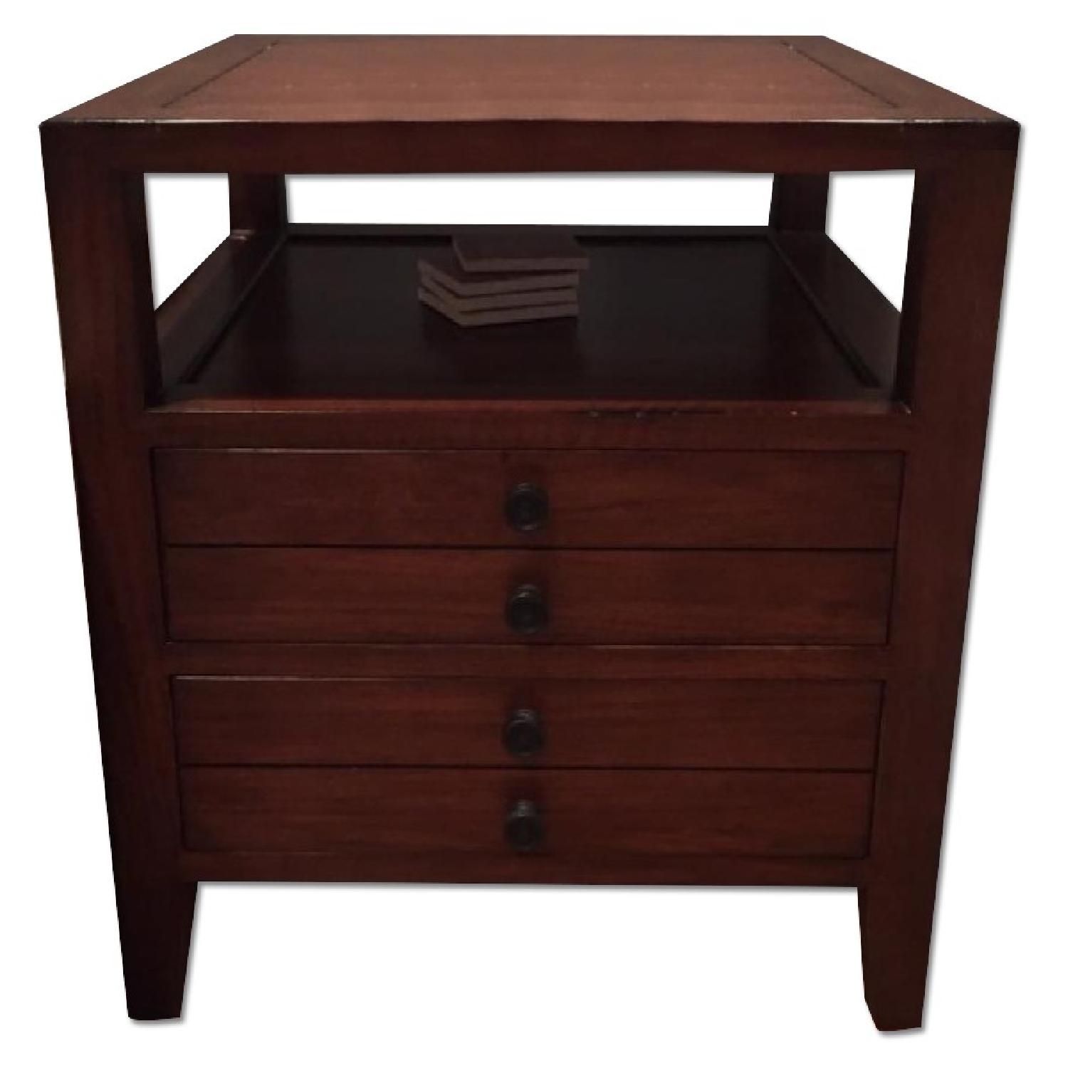 4Drawer Dark Wood Side Tables AptDeco