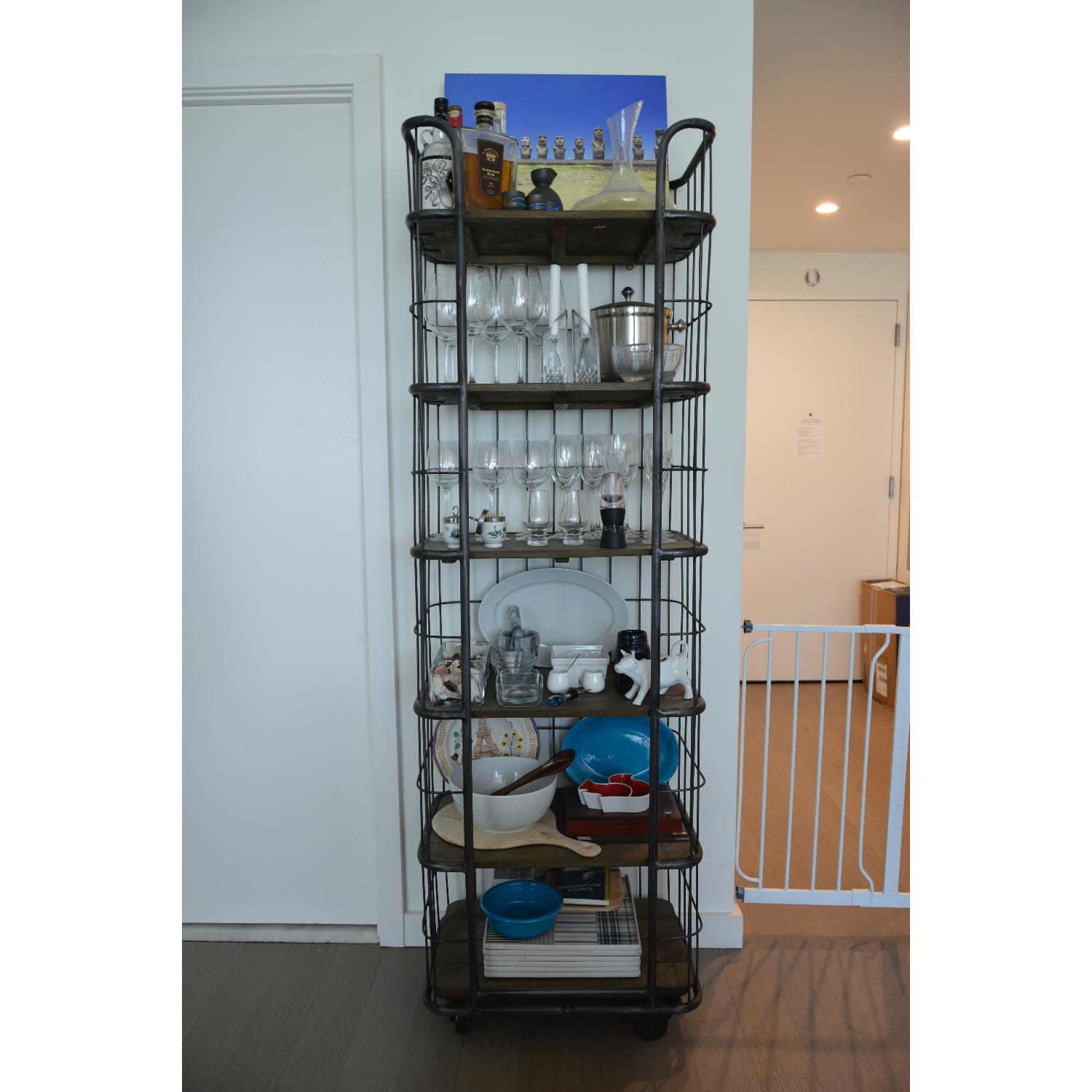 Restoration Hardware Circa 1900 Caged Bakers Rack Single Shelving AptDeco