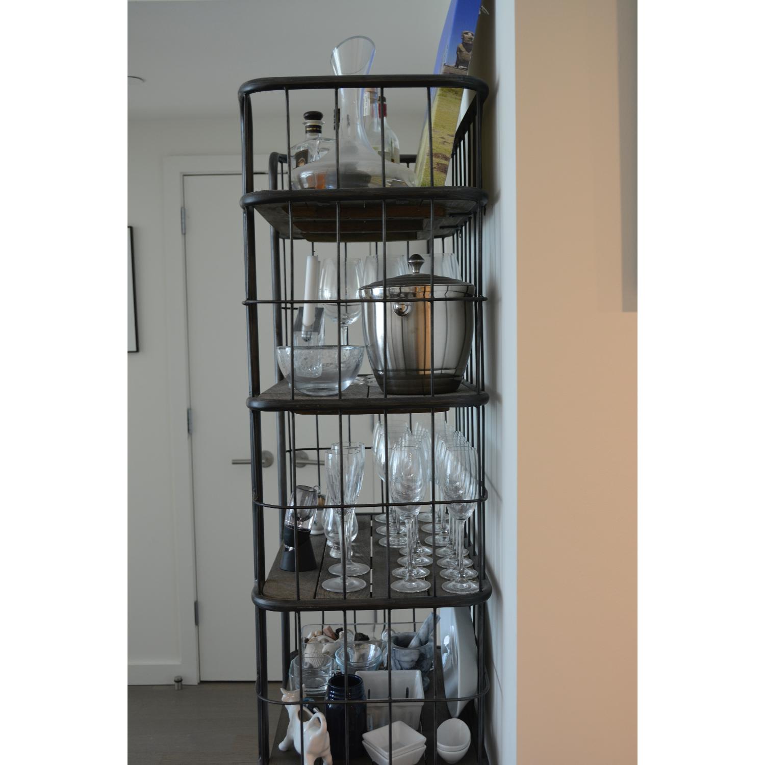 Restoration Hardware Circa 1900 Caged Bakers Rack Single Shelving - image-3