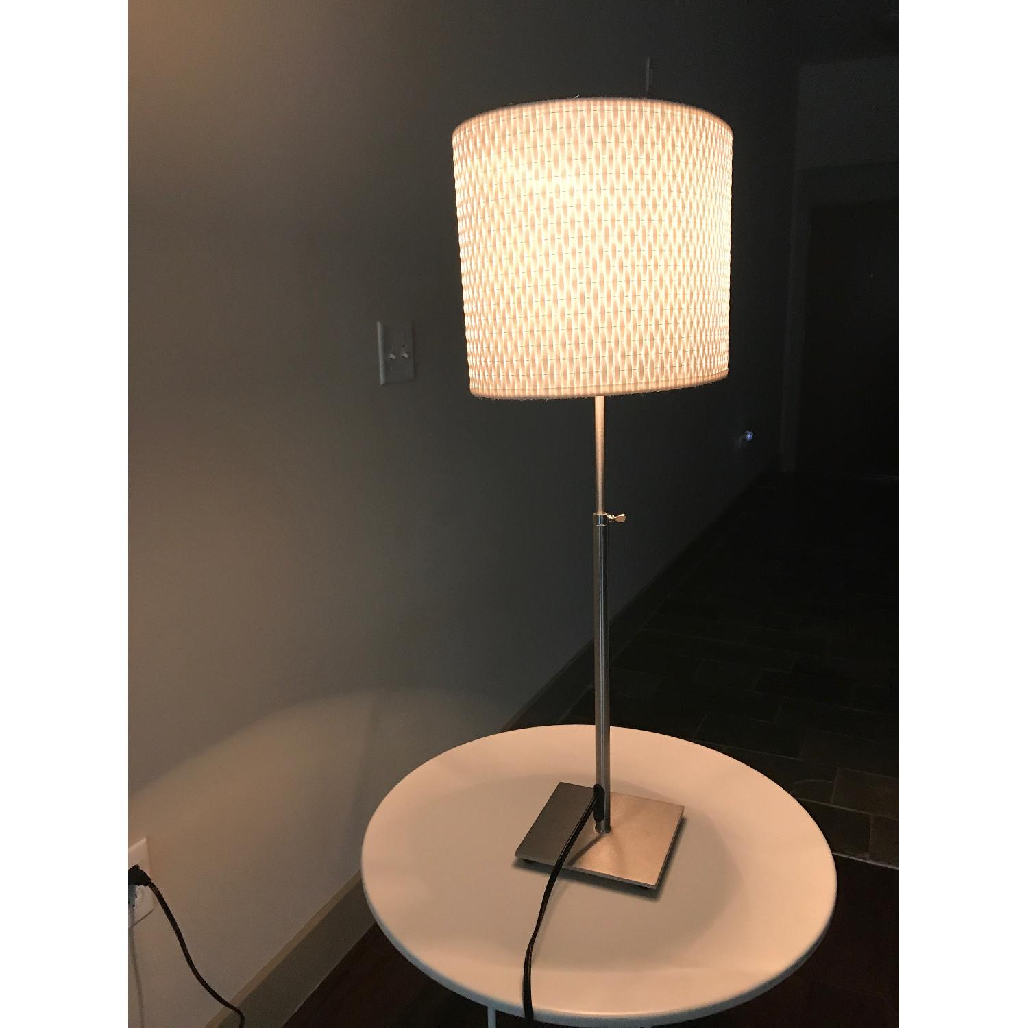 Ikea Alang Nickel Plated Table Lamp w/ LED Bulb in White - image-3