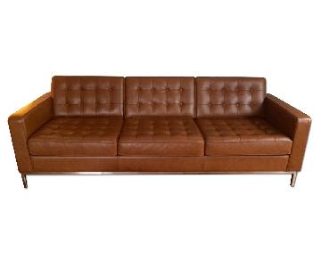 EQ3 Brown Leather Couch