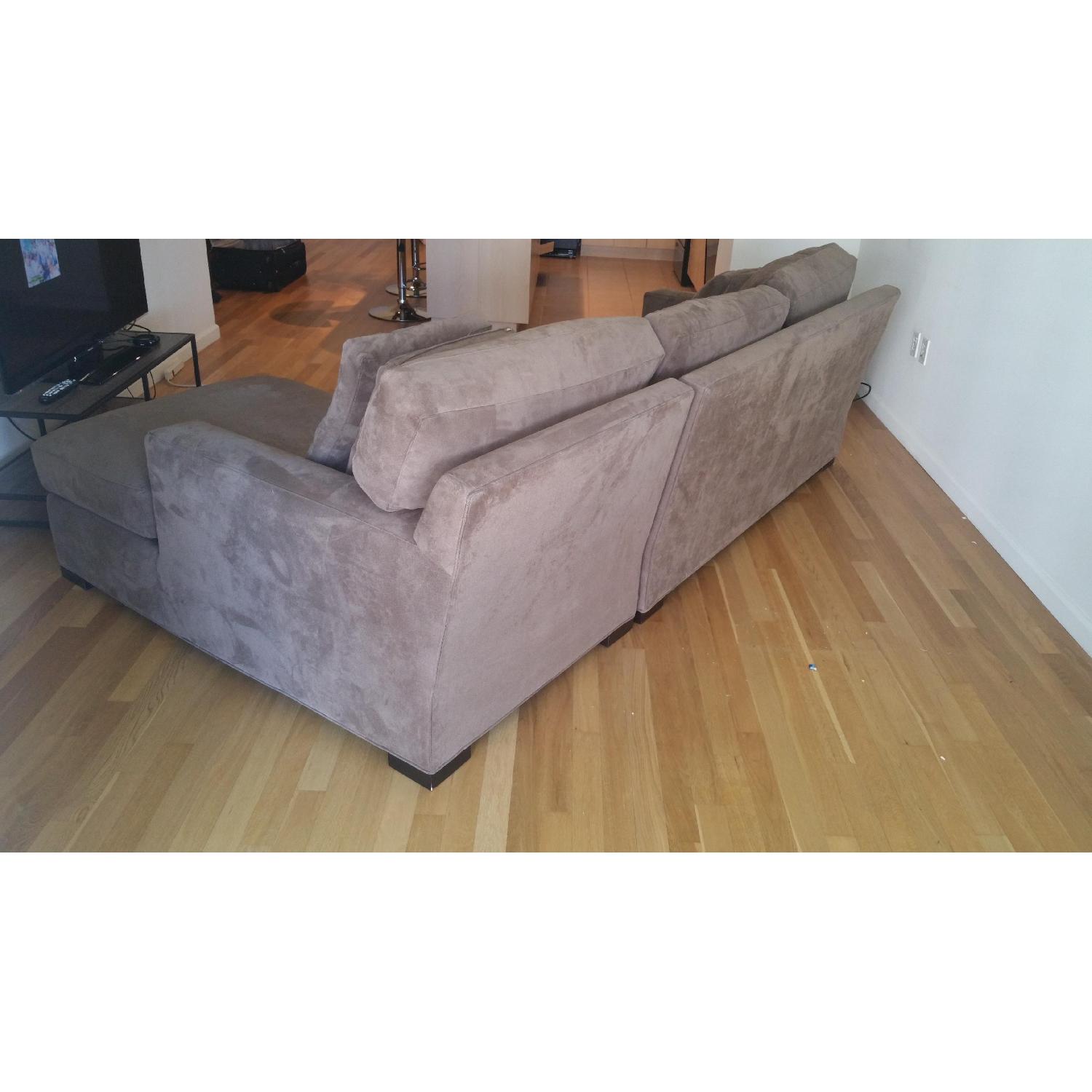 Crate & Barrel Microfiber Sectional Sofa in Douglas Coffee - image-4