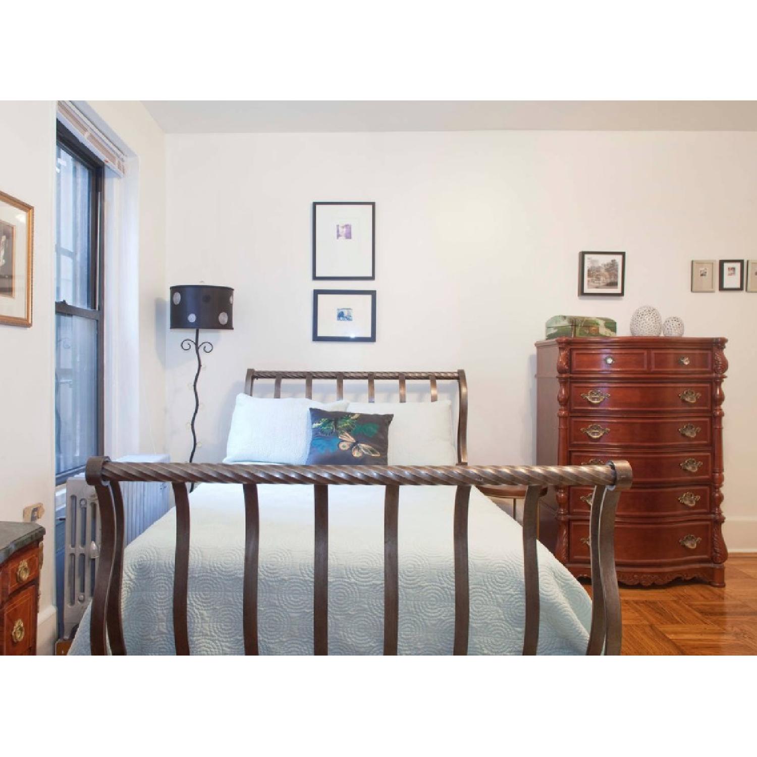 Full Size Metal Sleigh Bed - image-1