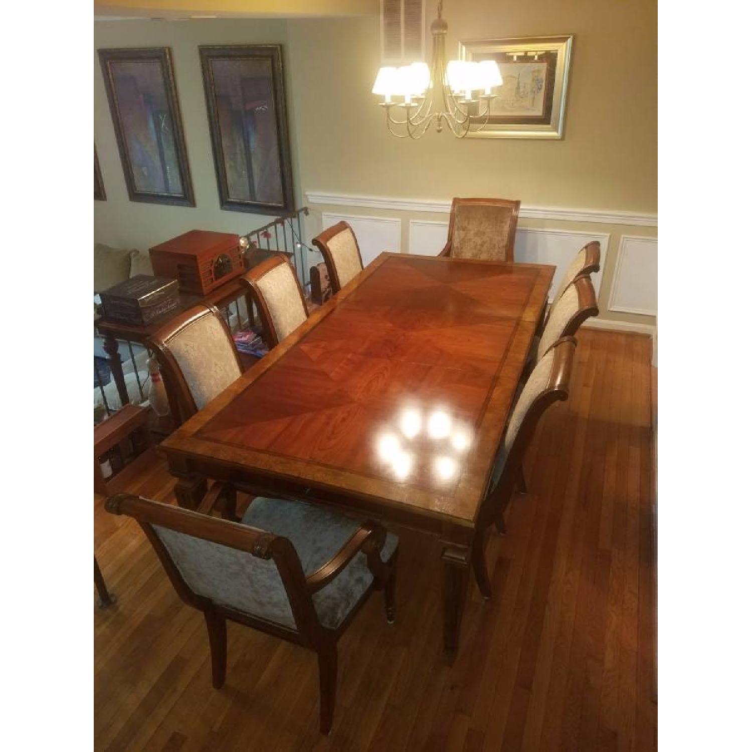Ethan Allen Goodwin Dining Table w/ 8 Chairs - image-1