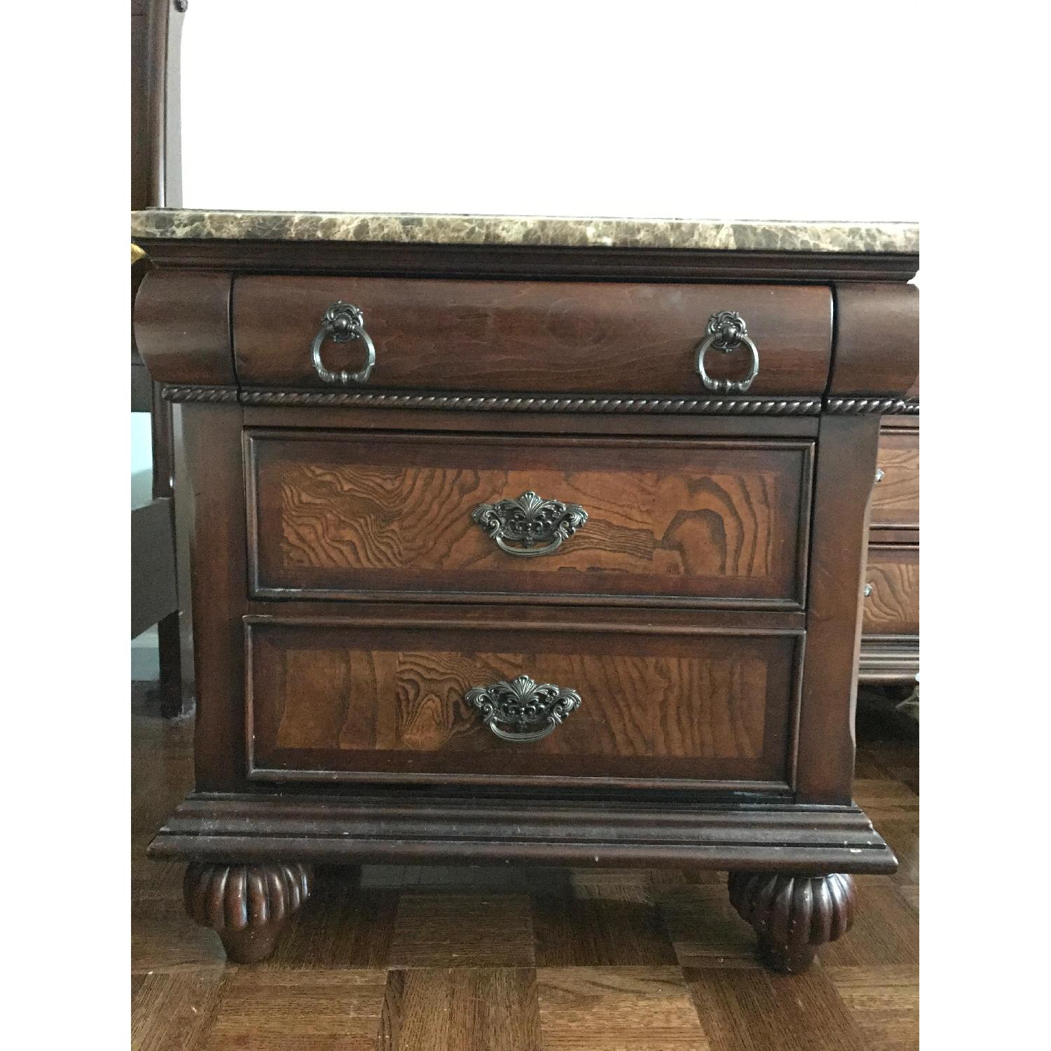 Ashley's Ledelle Marble Top Nightstand - image-1