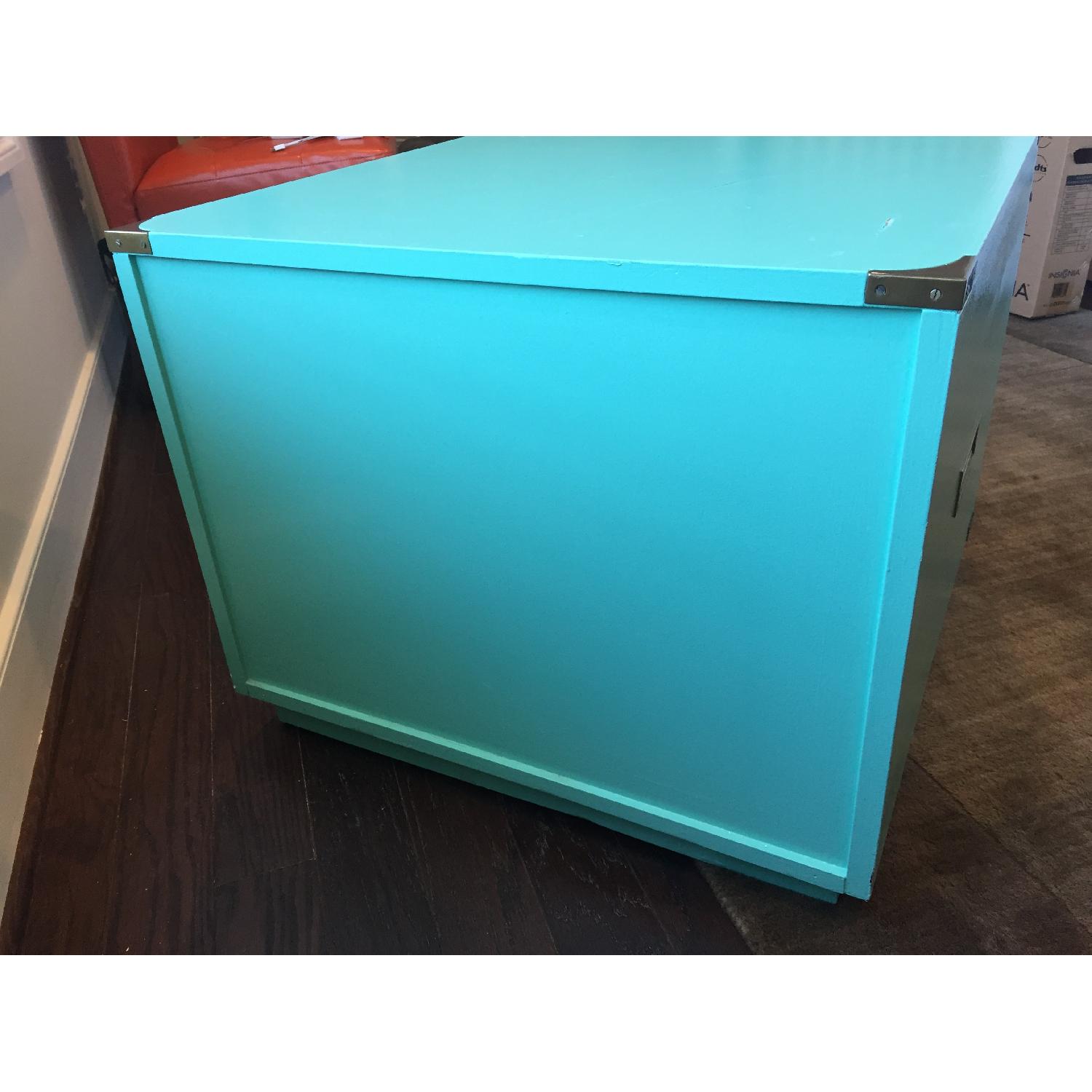 Vintage Tiffany Blue End Table/Coffee Table AptDeco