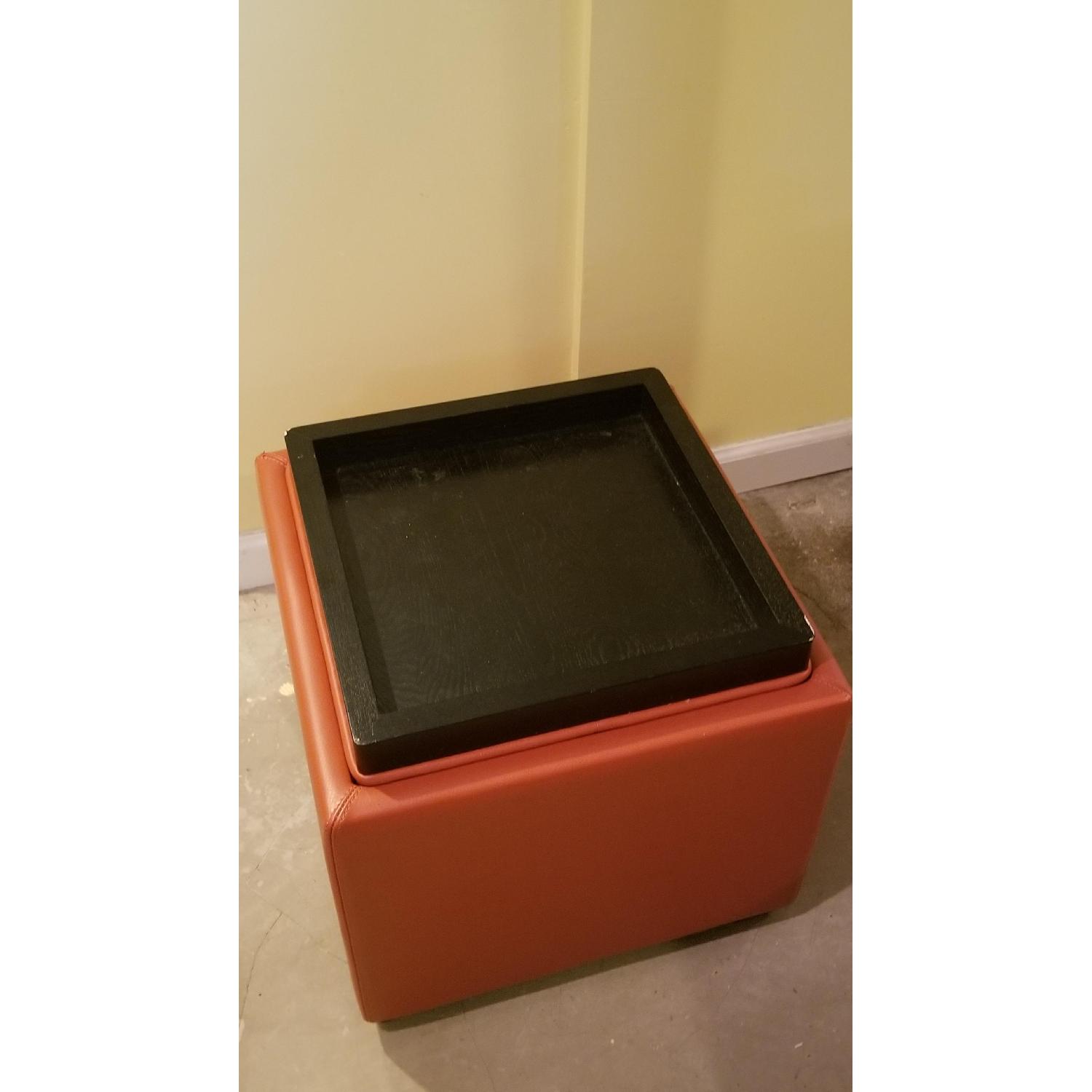 Crate & Barrel Stow Leather Storage Ottoman - image-2