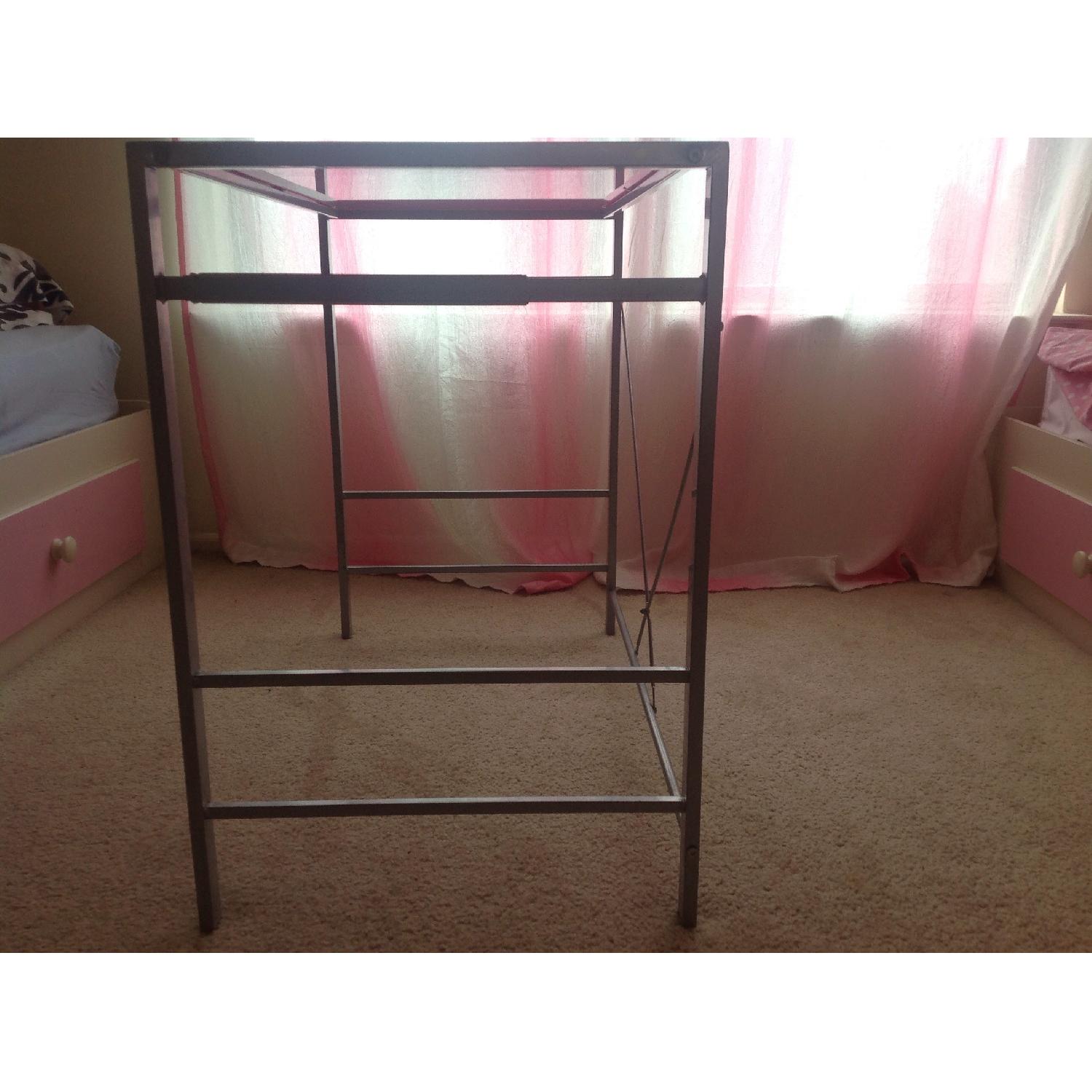 Mainstays Glass Top Desk w/ Keyboard Tray Shelving - image-1