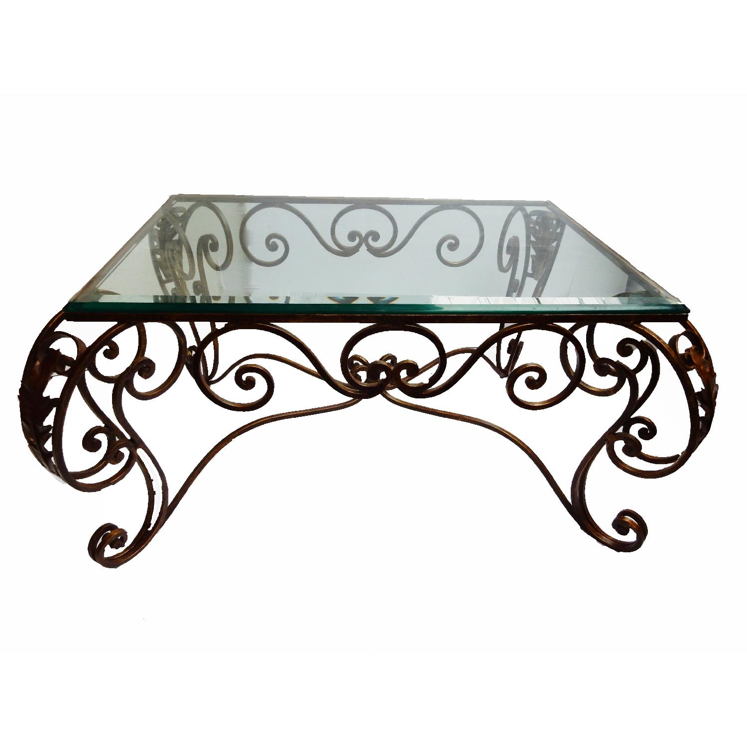 French Style Fer Forge Coffee Table - image-0