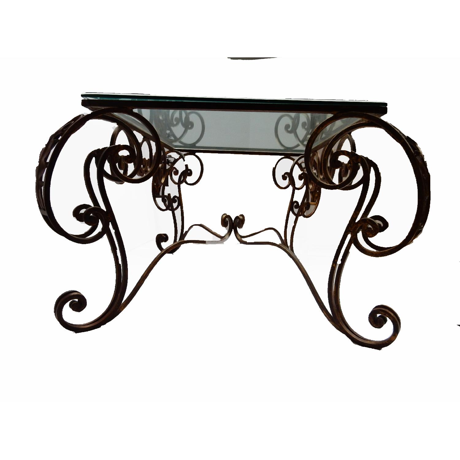 French Style Fer Forge Coffee Table - image-3