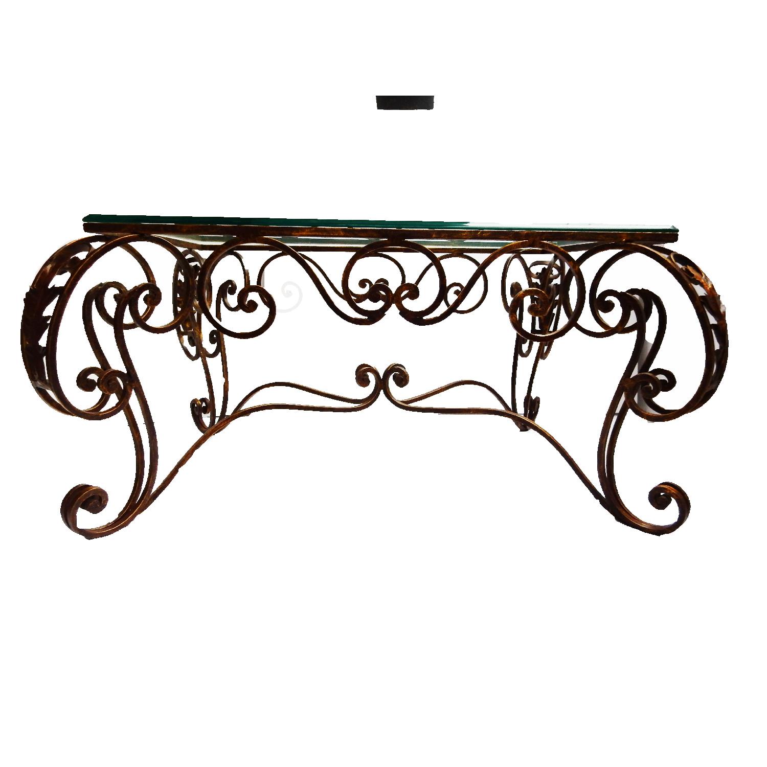 French Style Fer Forge Coffee Table - image-4