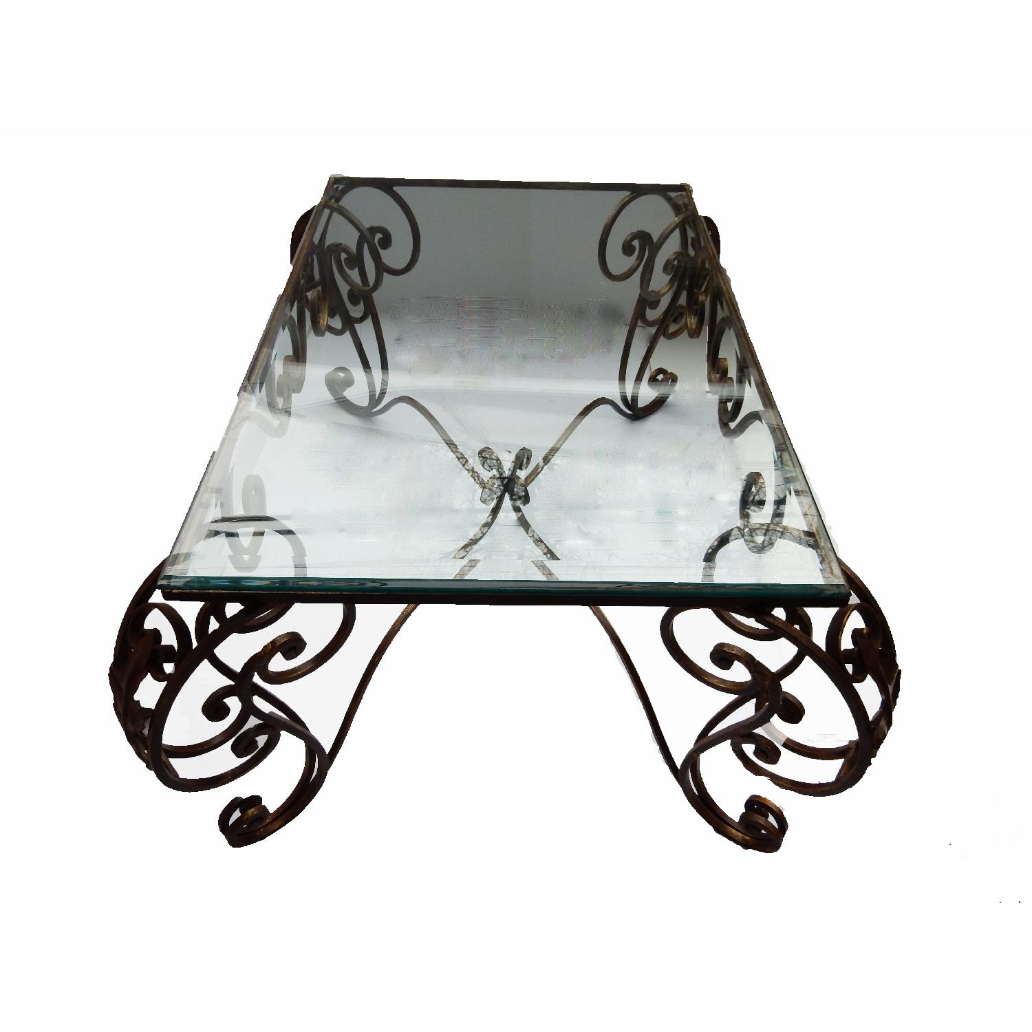 French Style Fer Forge Coffee Table - image-5