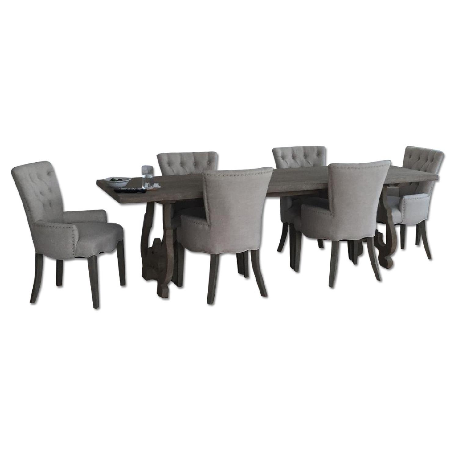 GJ Styles Reclaimed Pine Wood Dining Table w/ 6 Chairs AptDeco