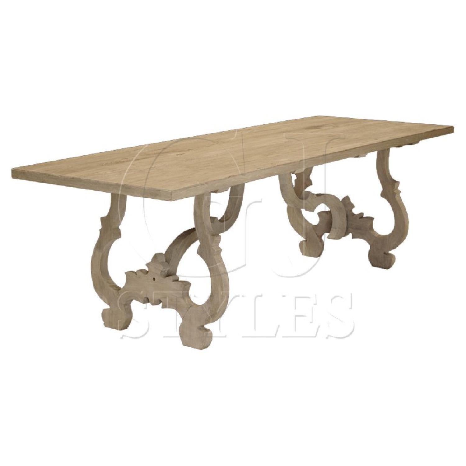 GJ Styles Reclaimed Pine Wood Dining Table w/ 6 Chairs AptDeco