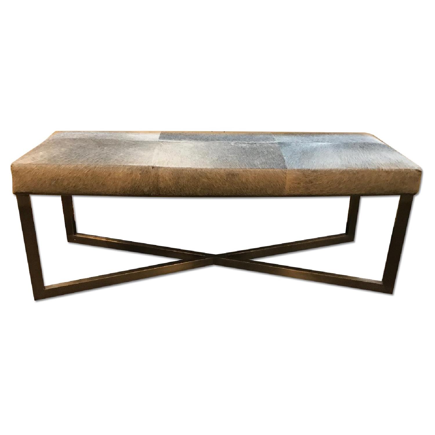 Made Goods Roger Double Bench in Antique Silver - image-0
