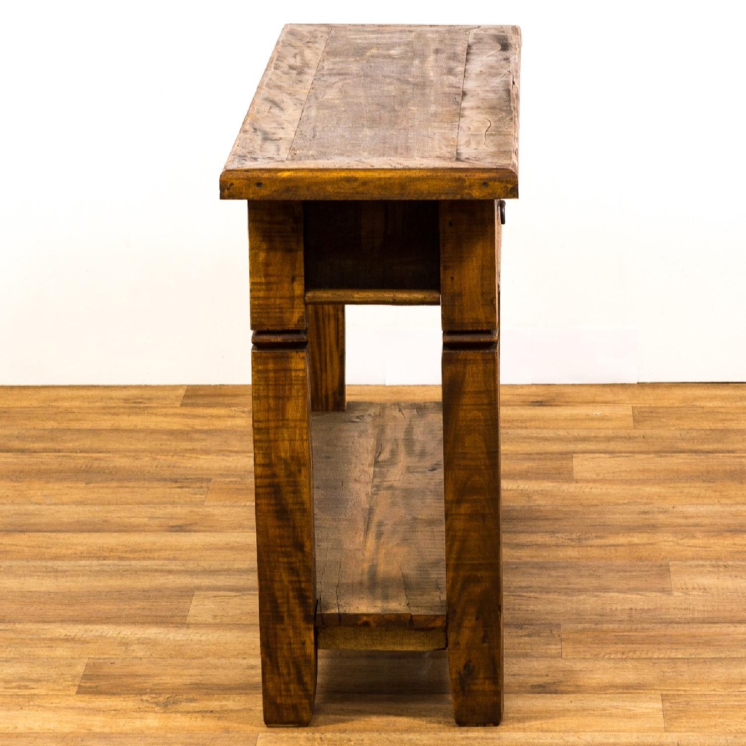 Reclaimed Peroba Wood Rustic 3 Drawer Console Table - image-2
