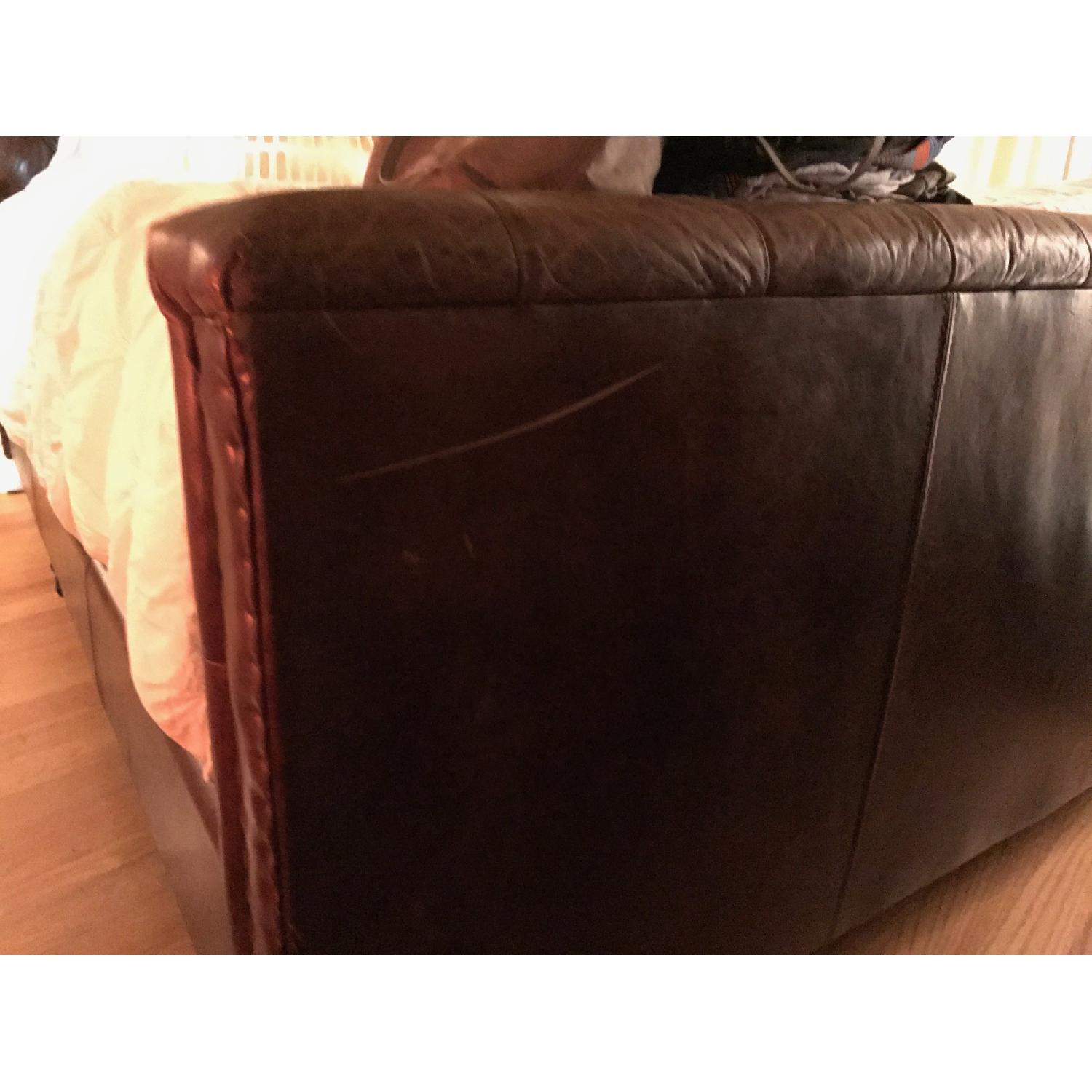 Leather Chesterfield Restoration Hardware Bed Frame w/ Headboard - image-6