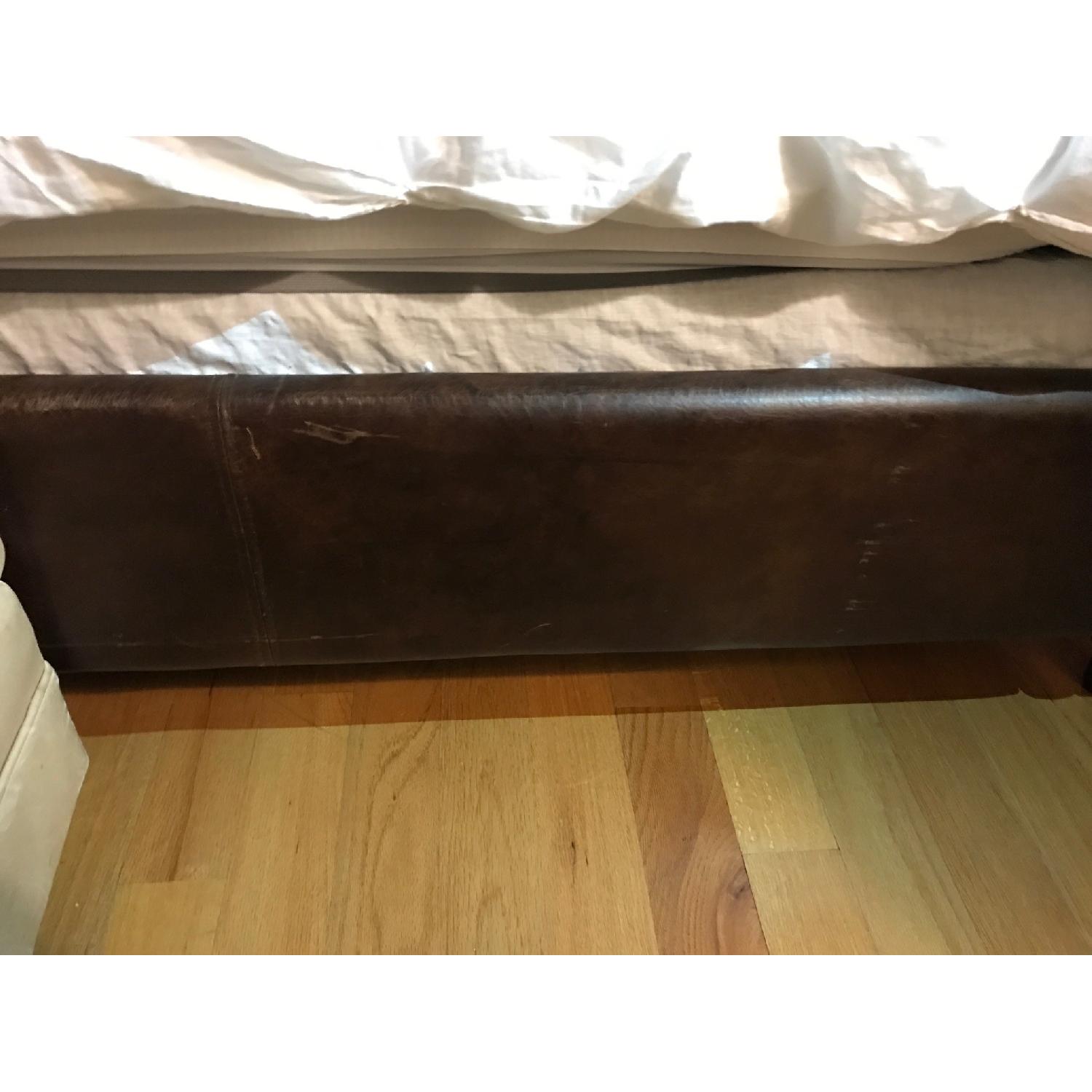 Leather Chesterfield Restoration Hardware Bed Frame w/ Headboard - image-8