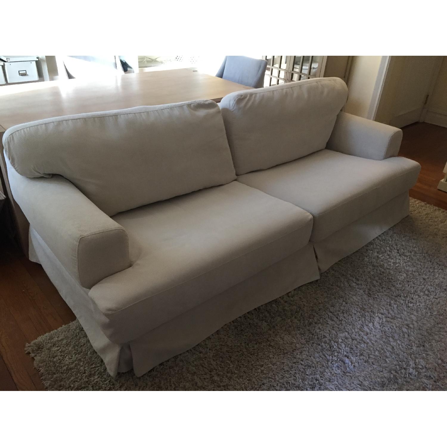 Ikea Hovas Sofa in Beige Corduroy AptDeco