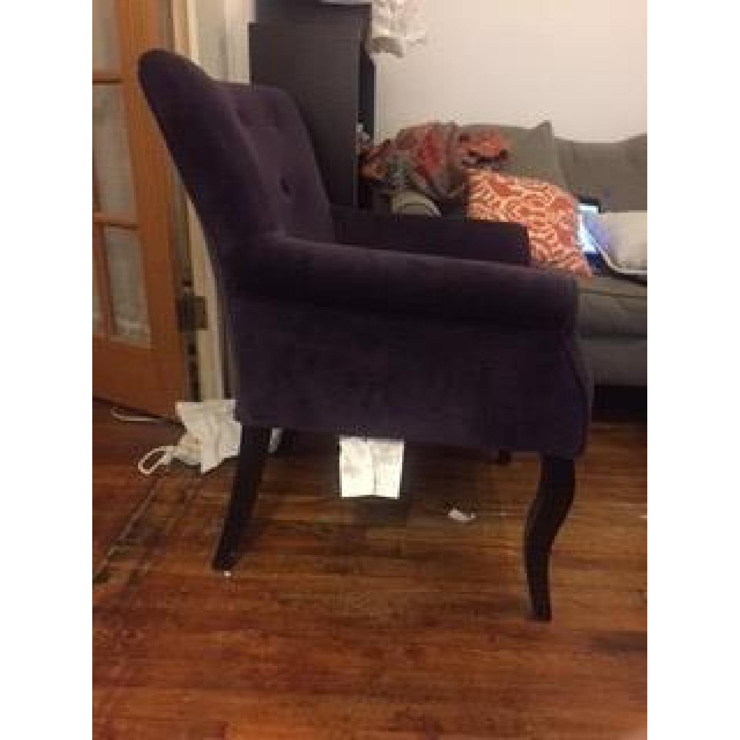 Purple Tufted Velvet Accent Chair - image-8