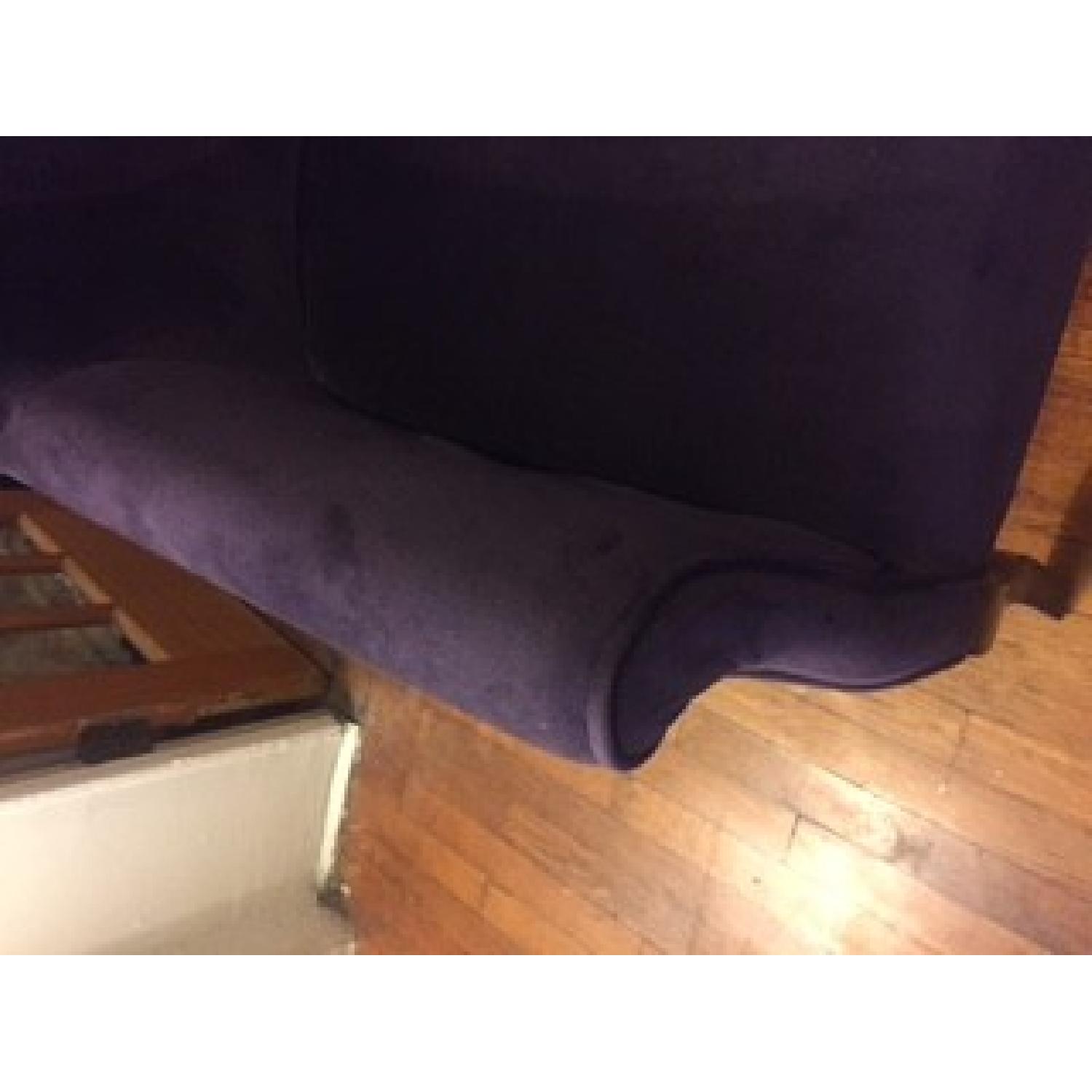 Purple Tufted Velvet Accent Chair - image-9