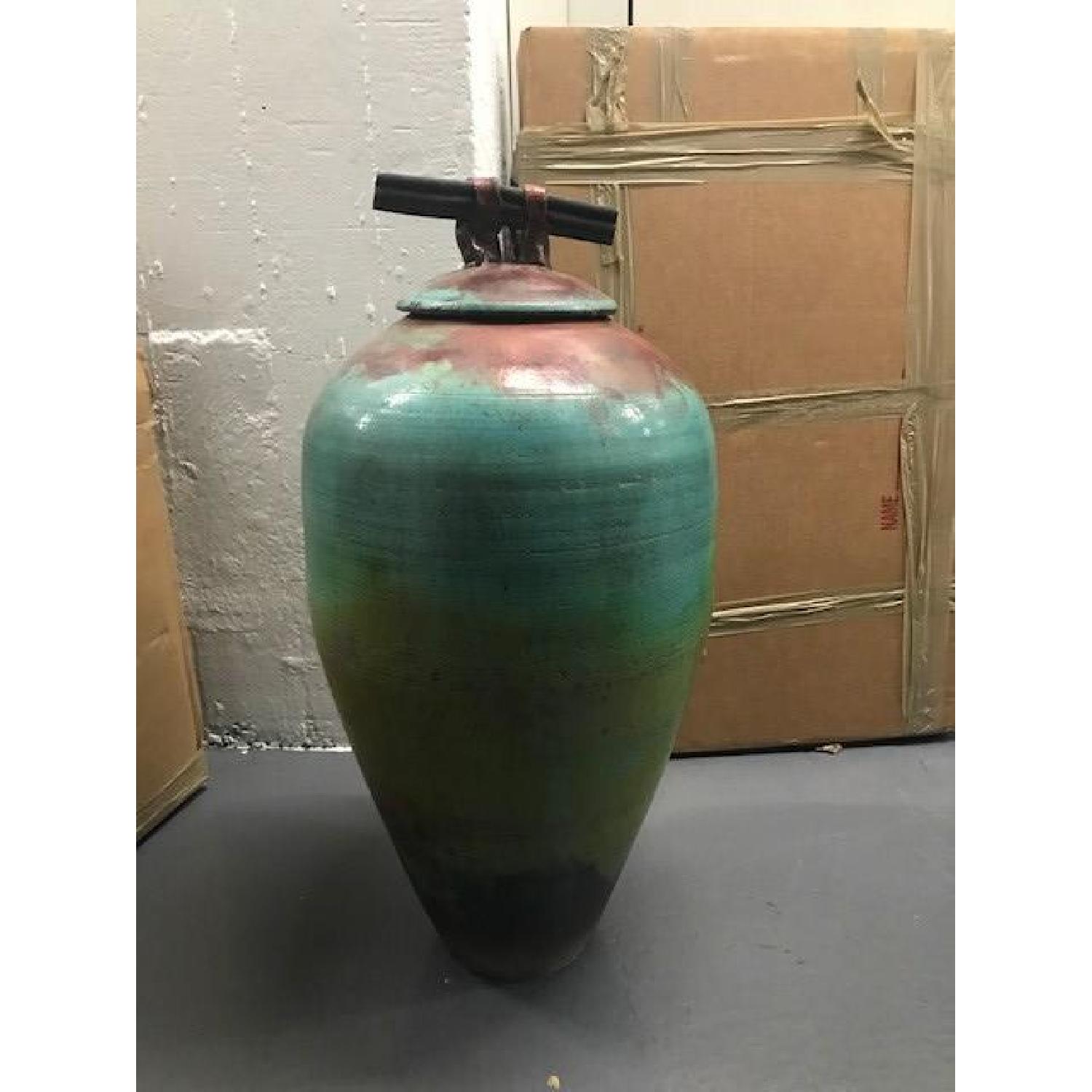 Decorative Vase in Aged Turquoise Finish - image-3