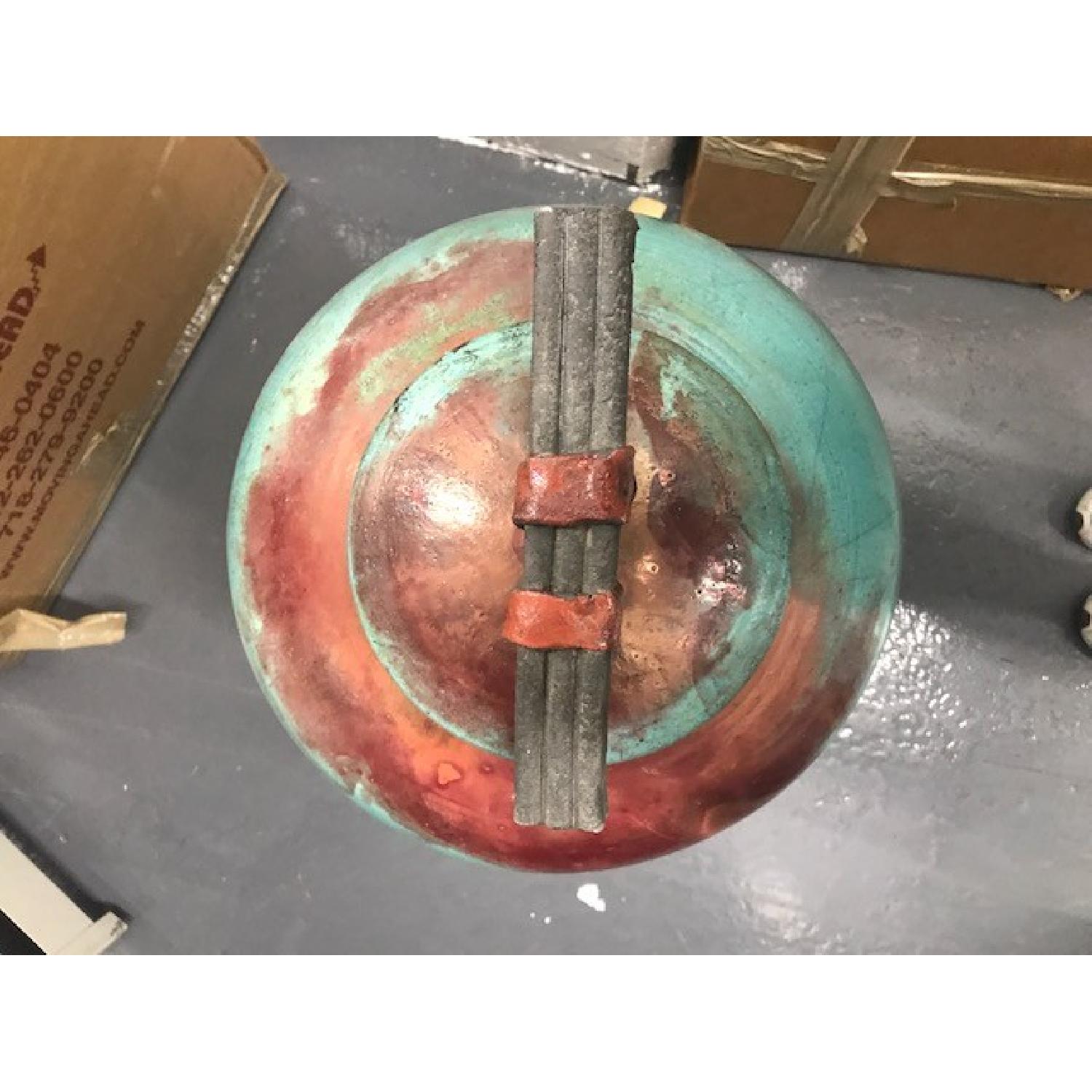 Decorative Vase in Aged Turquoise Finish - image-5