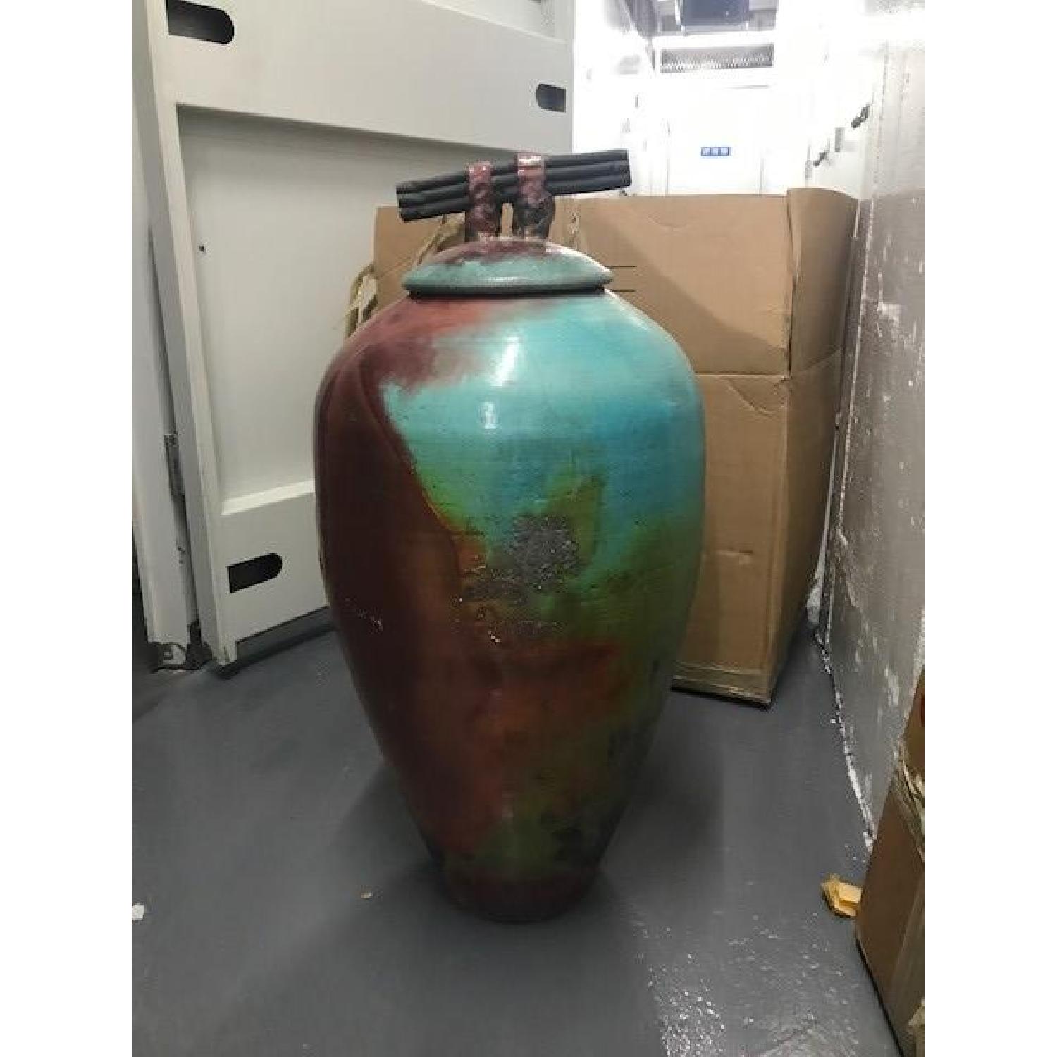 Decorative Vase in Aged Turquoise Finish - image-6