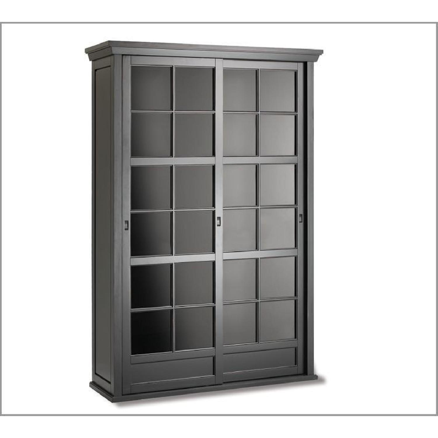 Pottery Barn Garrett Glass Cabinet in Black - image-2