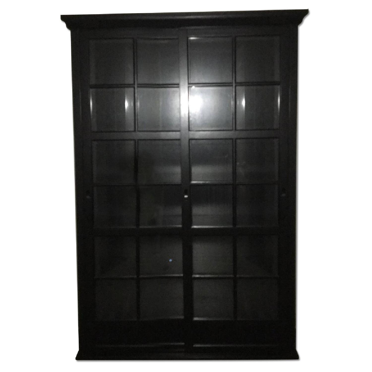 Pottery Barn Garrett Glass Cabinet in Black - image-3