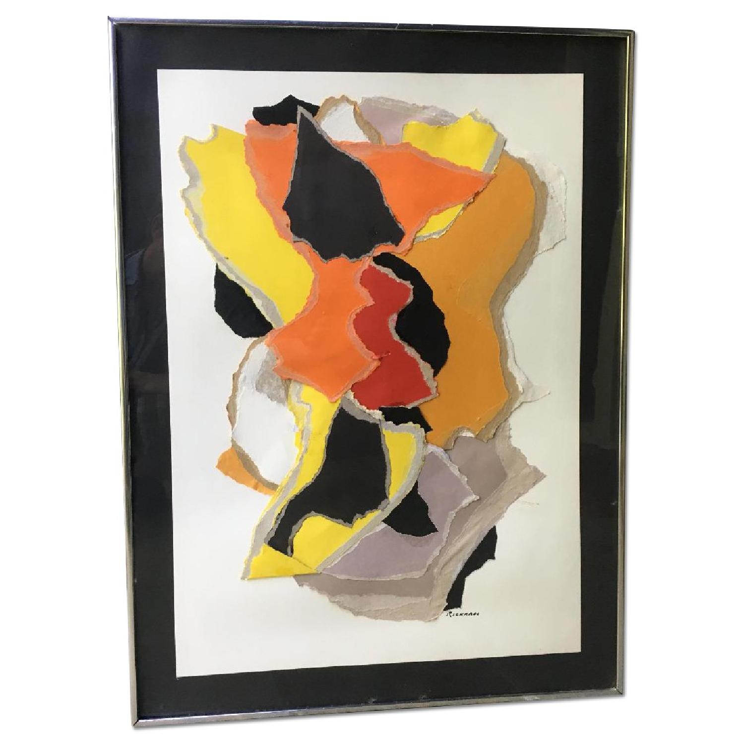 Vintage Abstract Painting - Paper Assemblage Collage - image-6