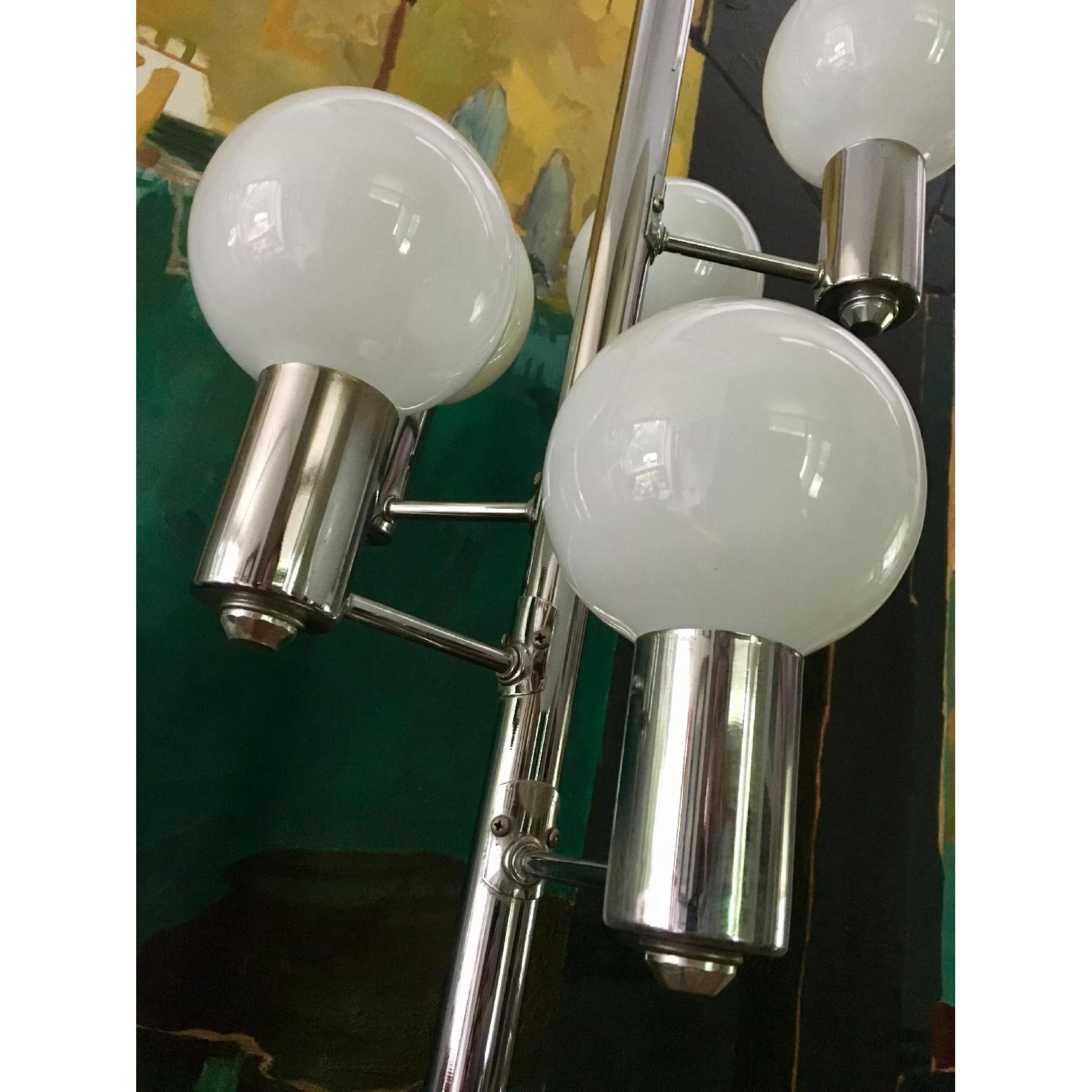 Mid Century Chrome Waterfall 5 Globe Lamp - image-2