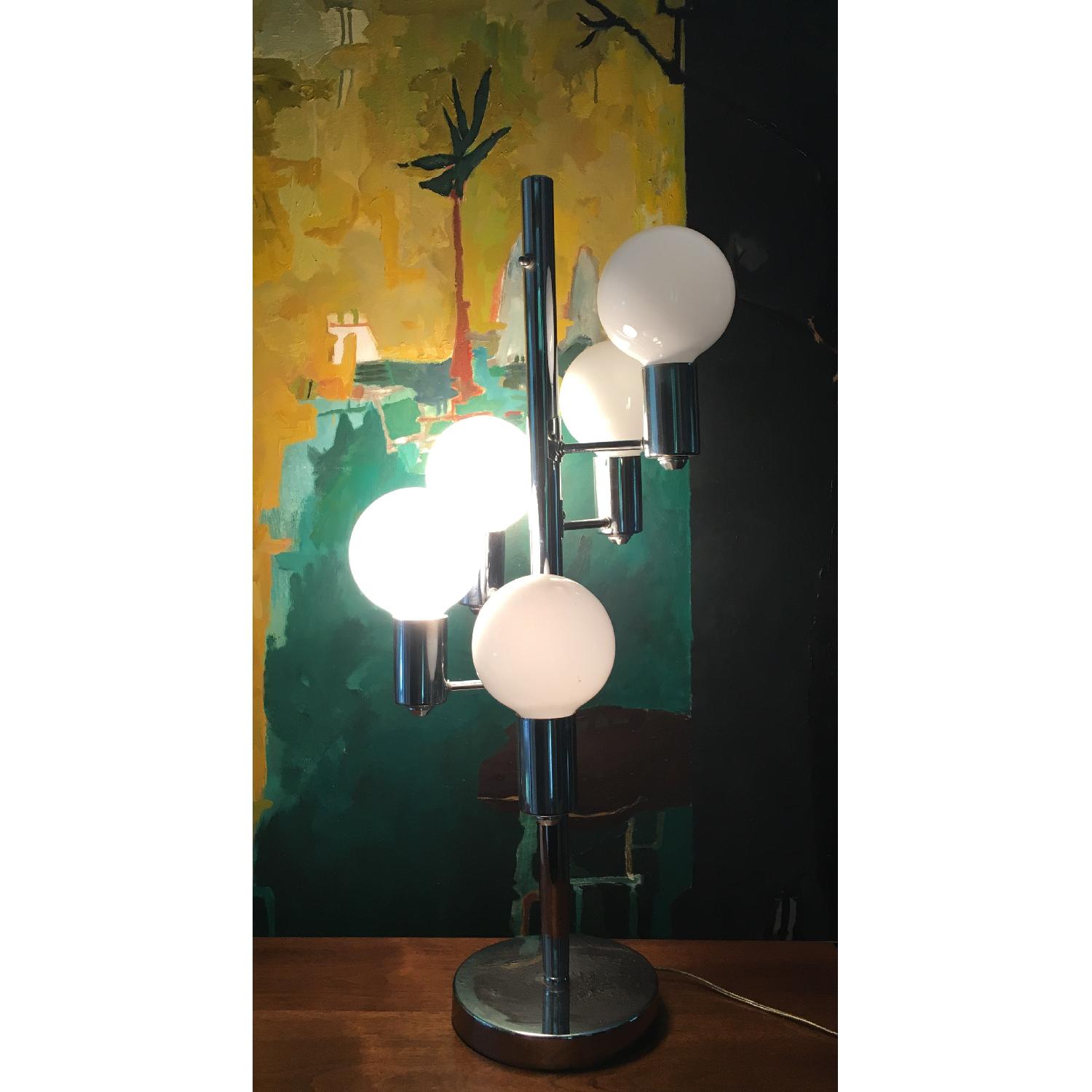 Mid Century Chrome Waterfall 5 Globe Lamp - image-7