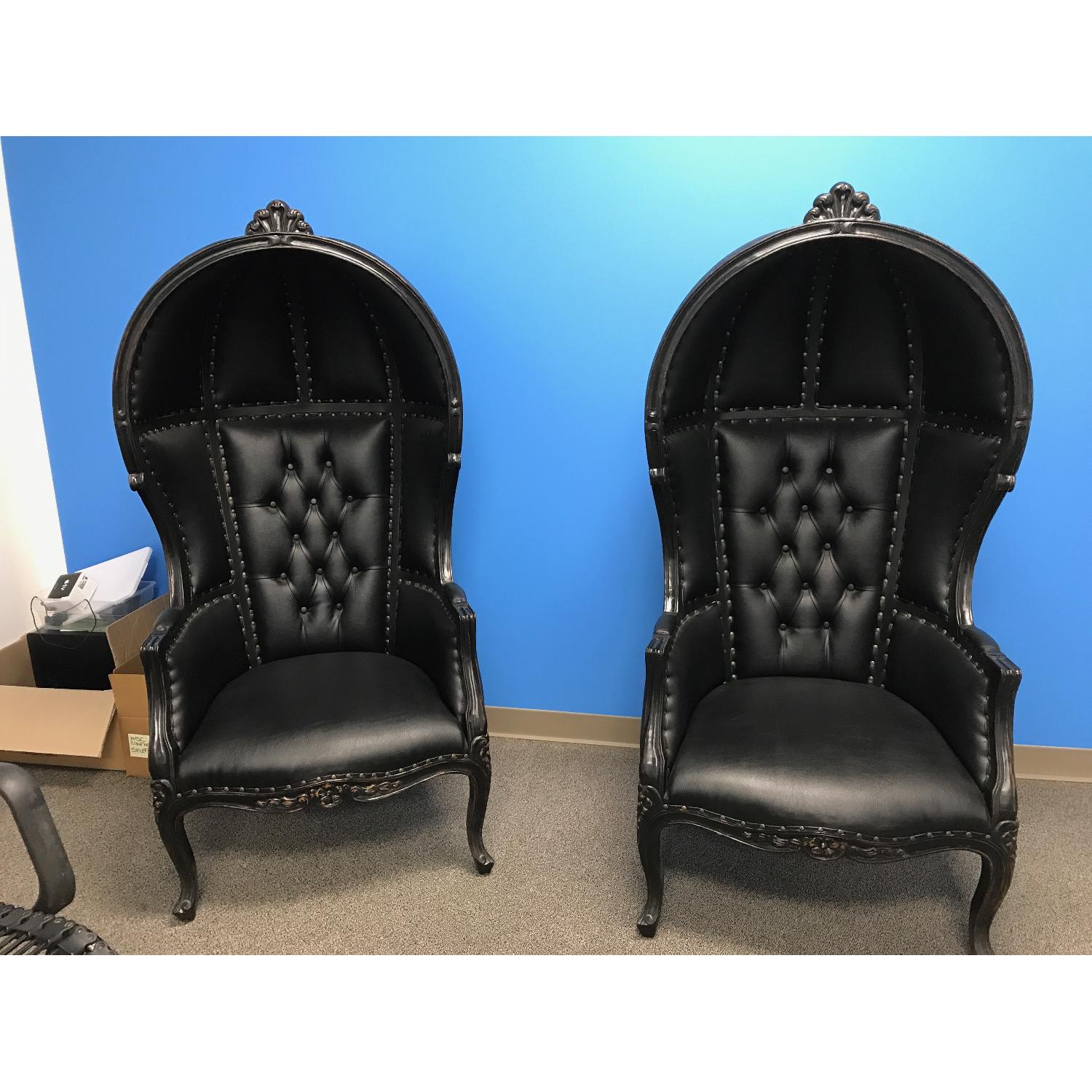 Leather Porter Black Chairs - image-1