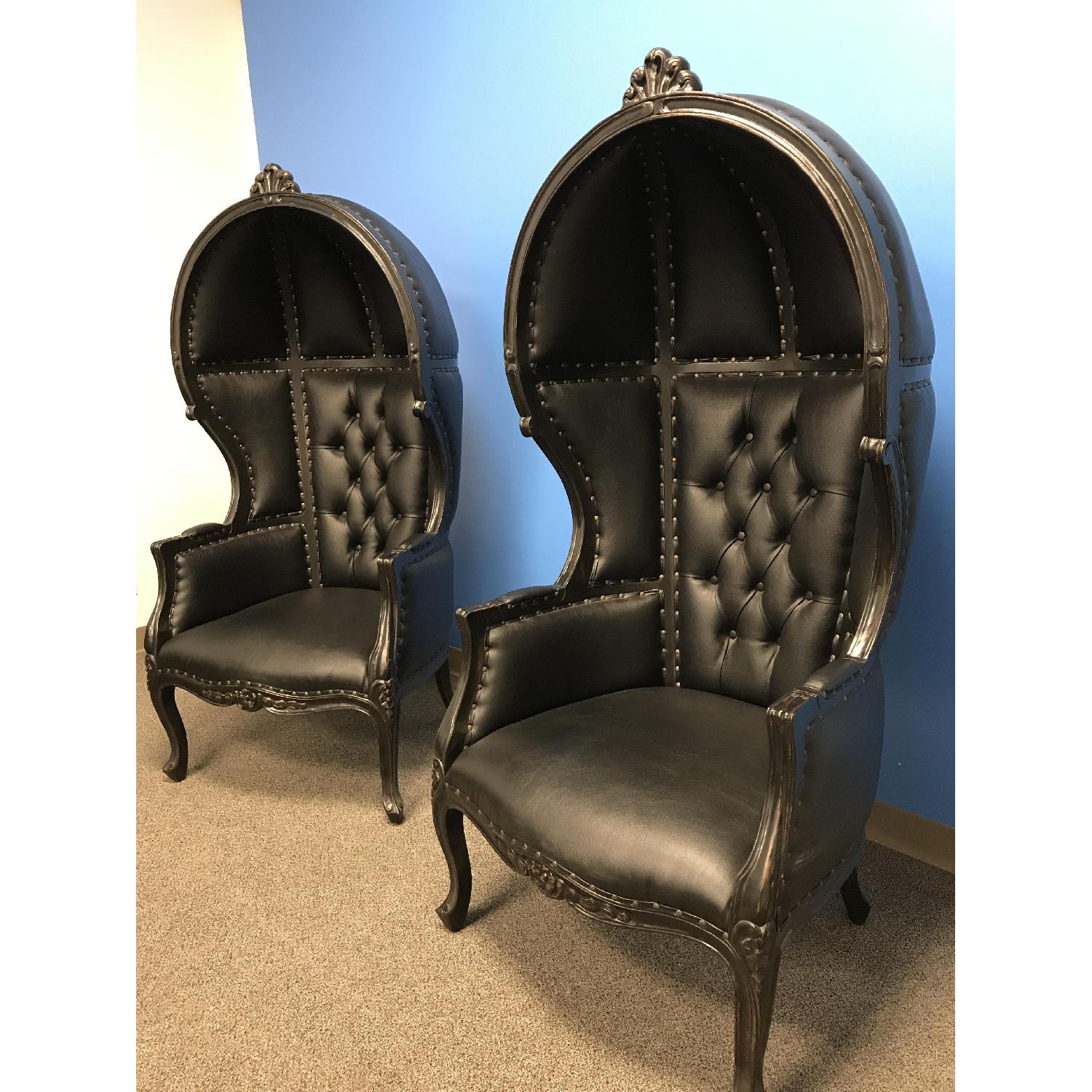 Leather Porter Black Chairs - image-3