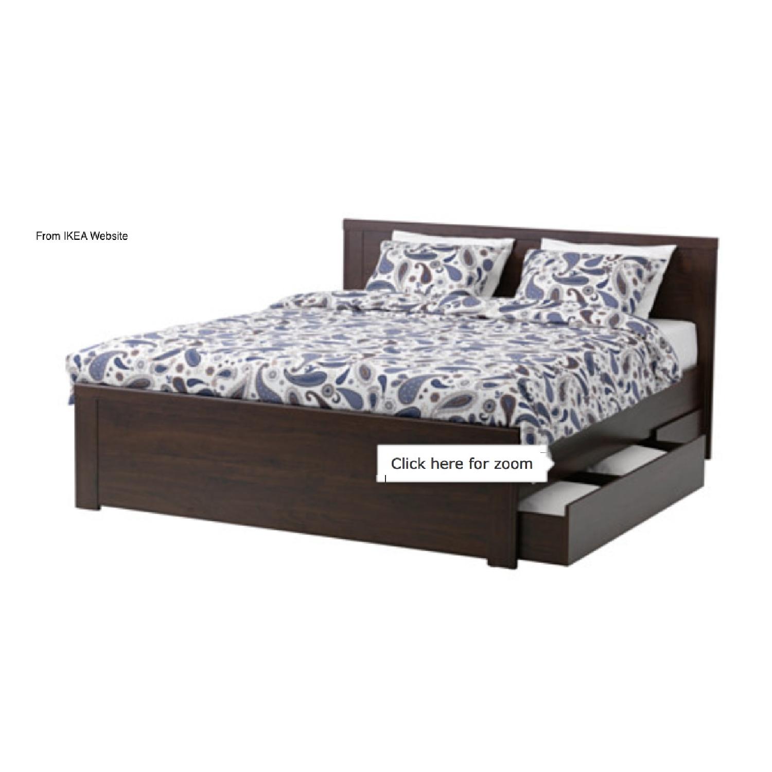 Ikea Brusali Bed Frame w/ Storage Drawers AptDeco